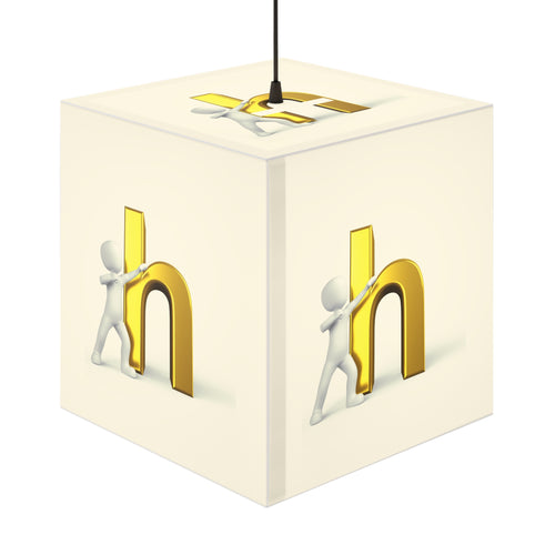 3D Figure Hugging Gold Letter H Light Cube Lamp | Kids Room Nightlight