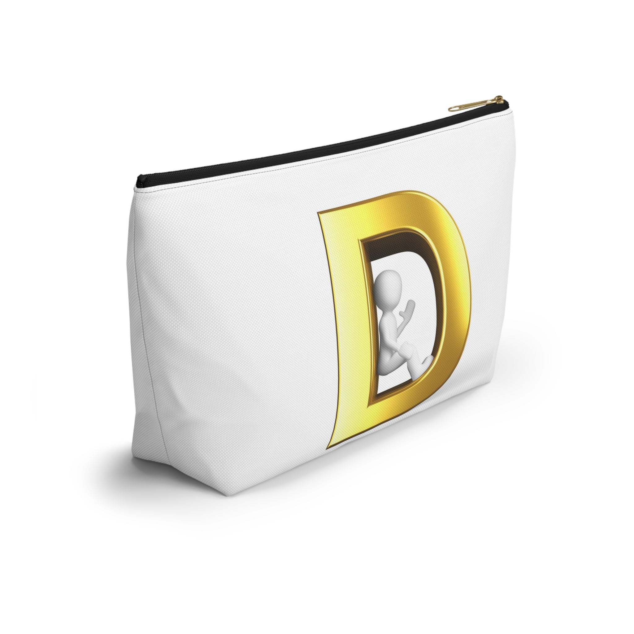 Gold Letter D with 3D Figure Accessory Pouch