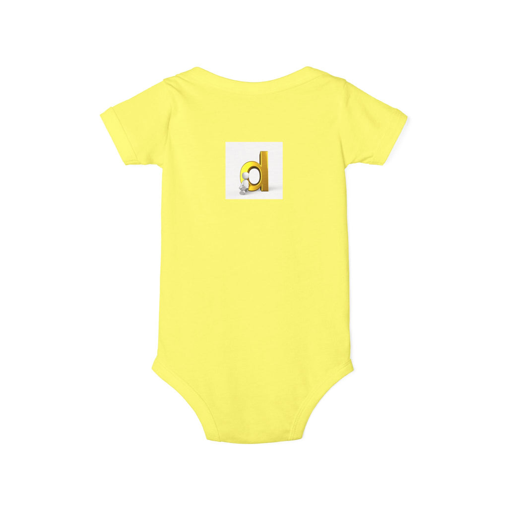 Letter D Baby Onesie | Yellow 3D Initial Infant One Piece