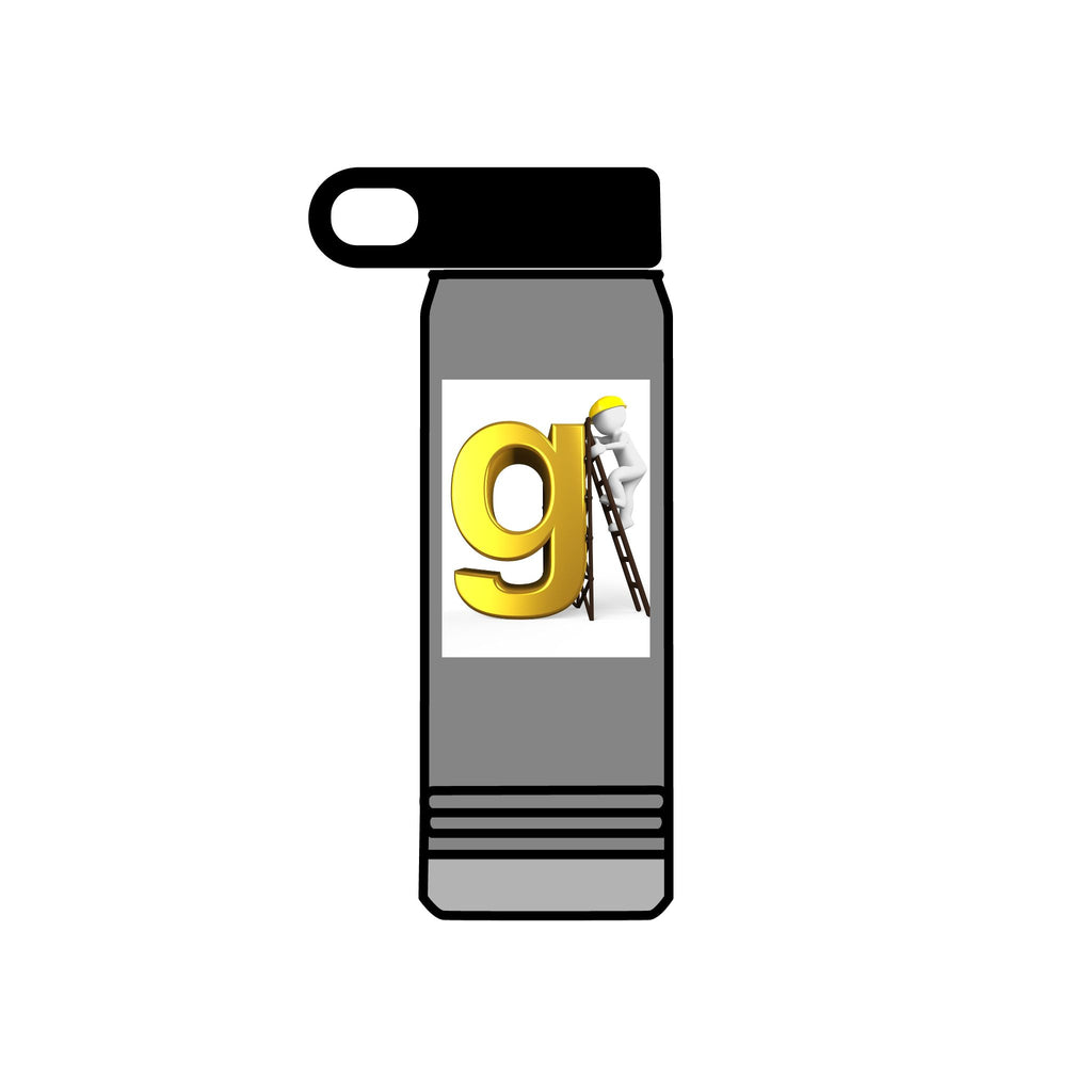 Golden Letter G with Painter Figure Water Bottle | 20oz Stainless Travel Bottle