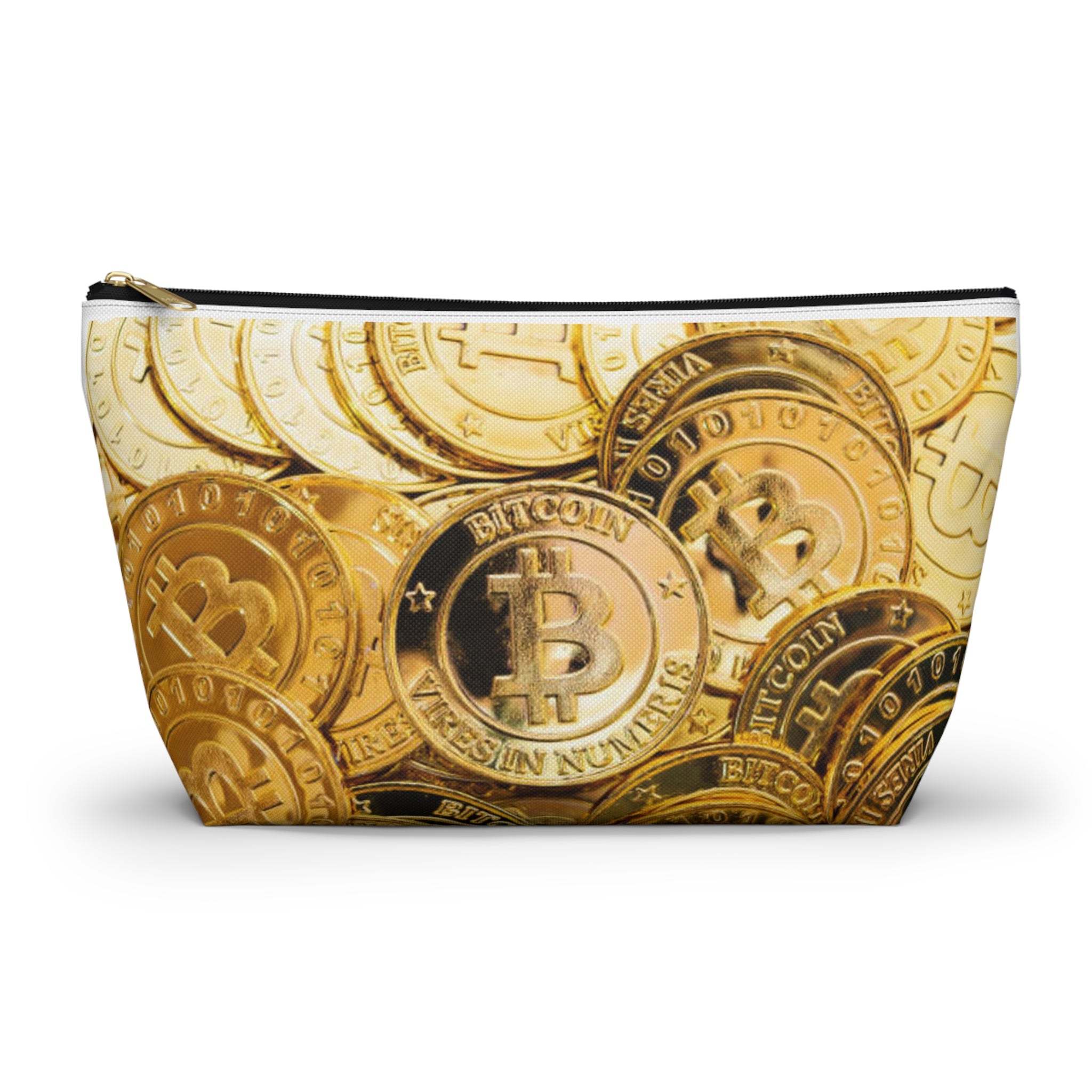 Trousse de Toilette à Fond Plat avec Impression de Pièce Bitcoin