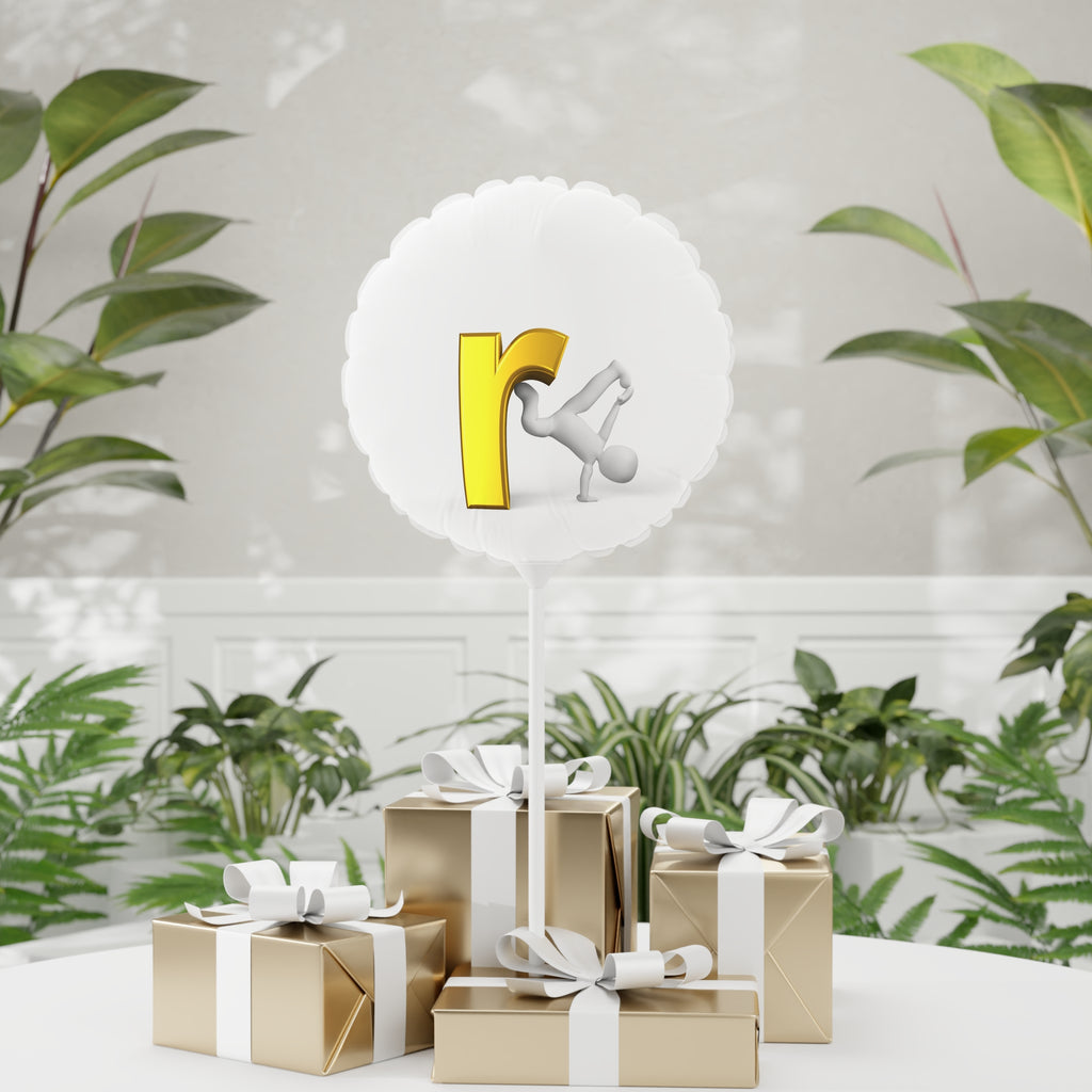 Yellow Letter R acrobat design Balloon