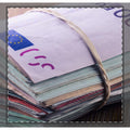 Stack of Euro Banknotes print Coverlet