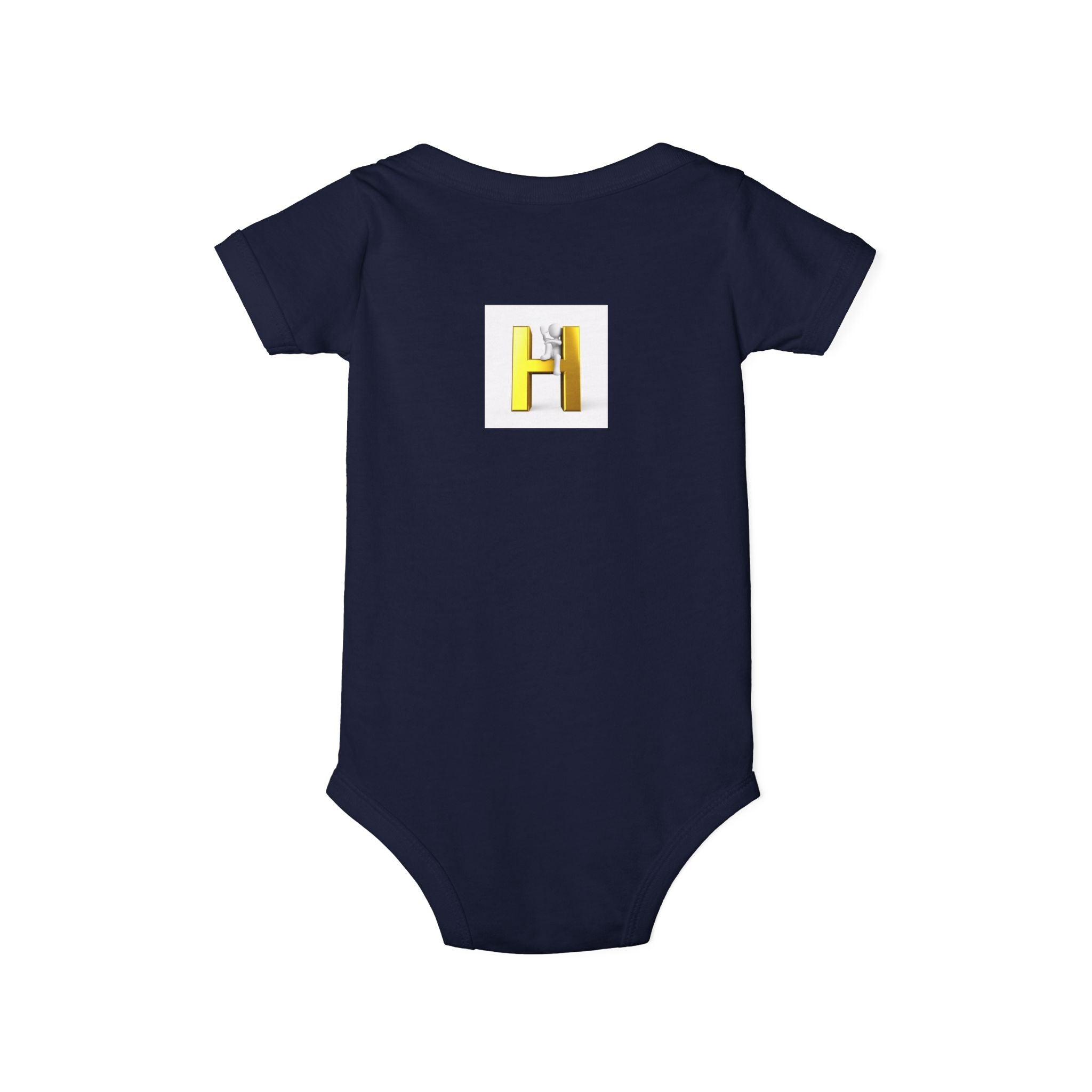 Yellow Letter H Initial Infant Onesie | Baby Monogram Bodysuit