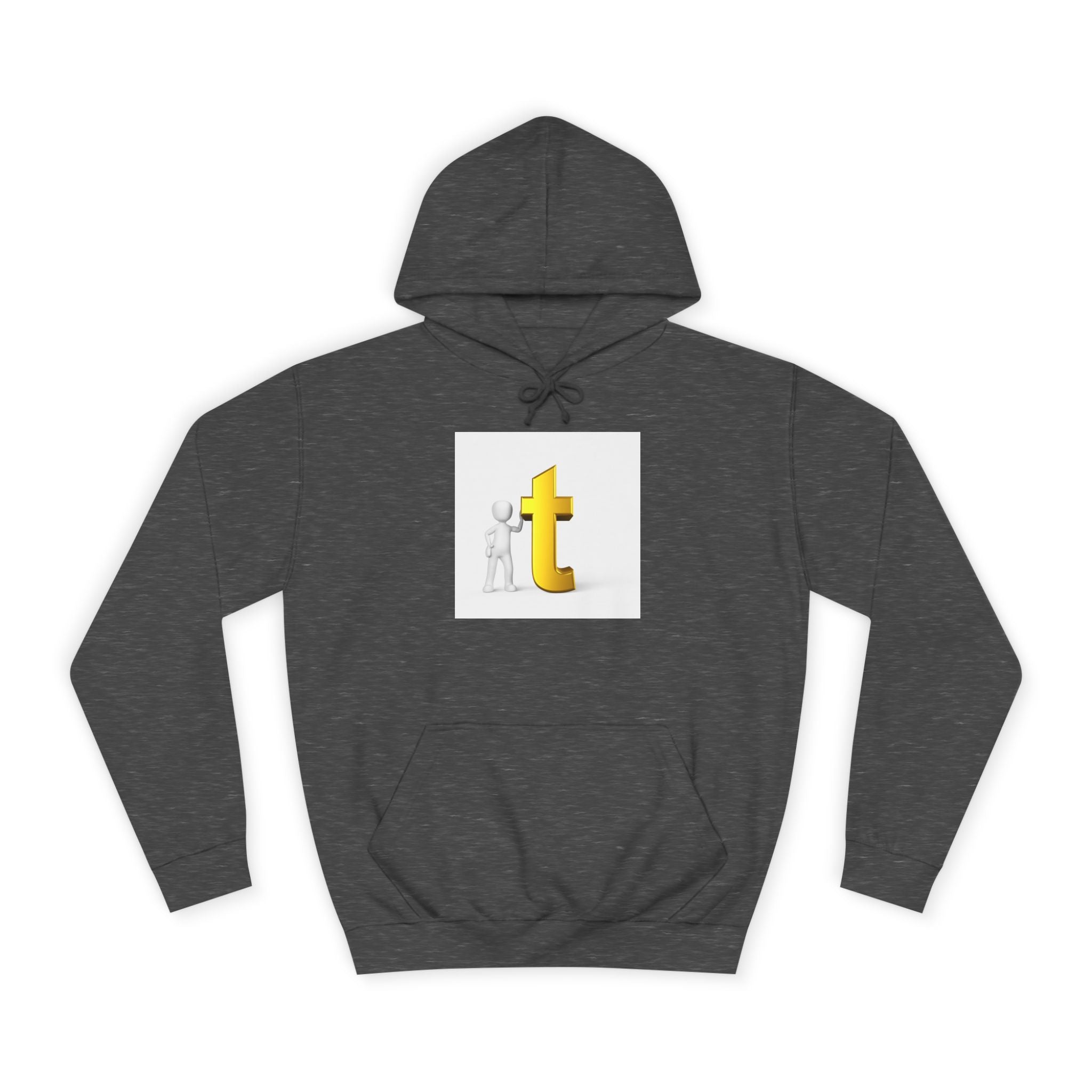 Sweat à capuche 3D Gold Letter T | Sweat-shirt initial minimaliste Letterman