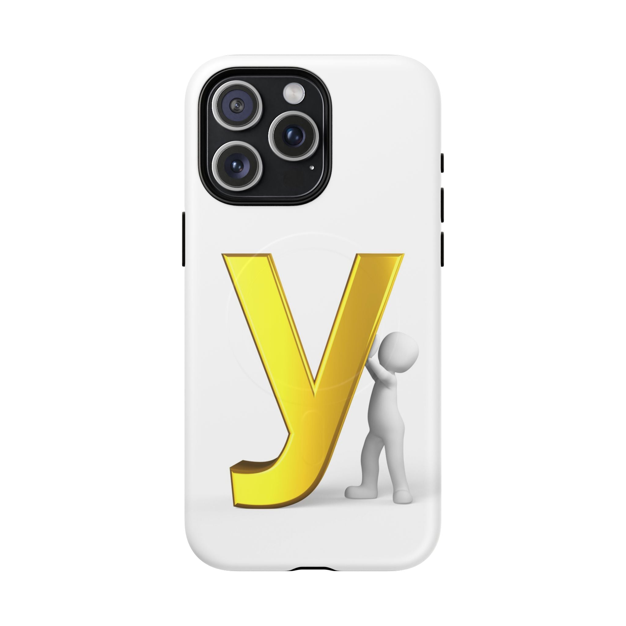 Coque de téléphone en or lettre Y | Coques magnétiques robustes