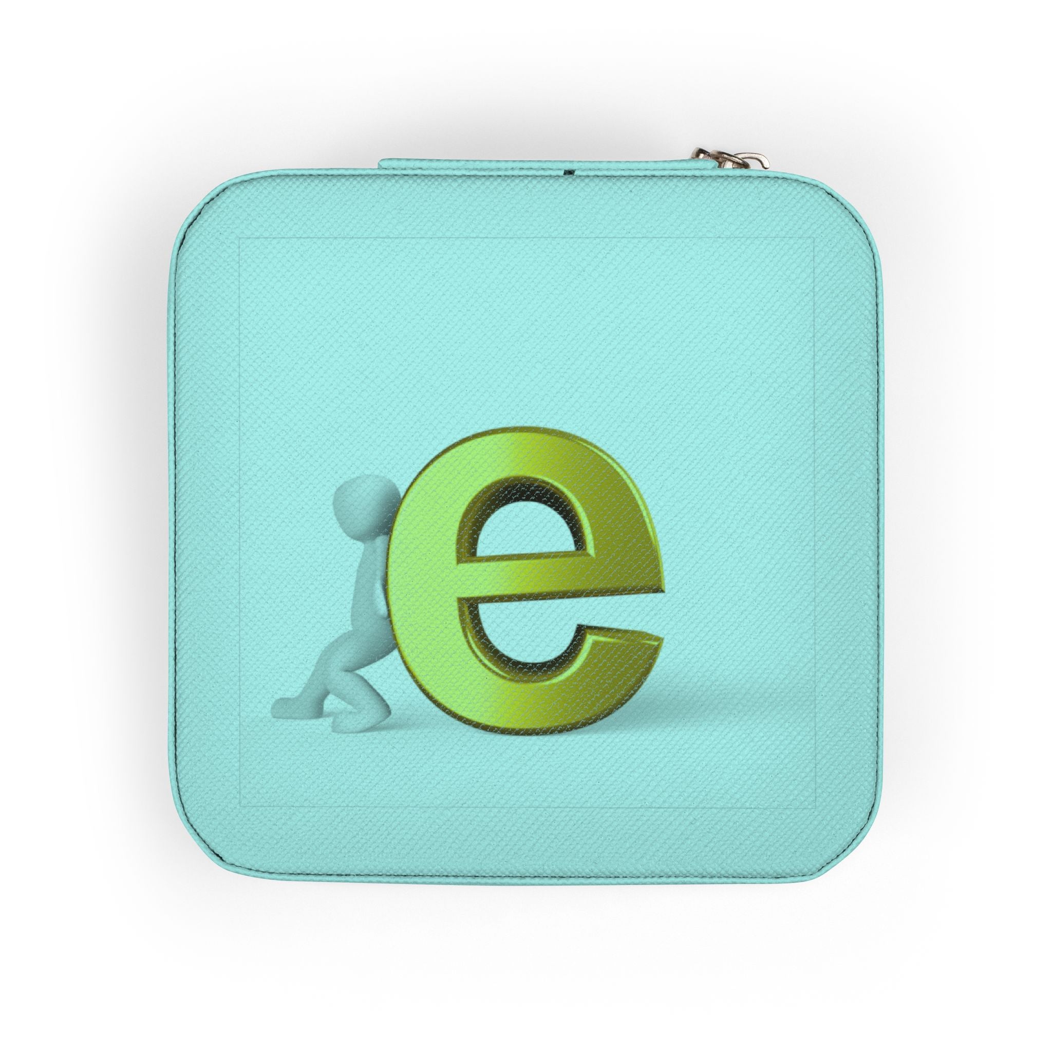 Monogram E Travel Jewelry Case | Compact Square Jewelry Travel Case, Ring and Earring Organizer