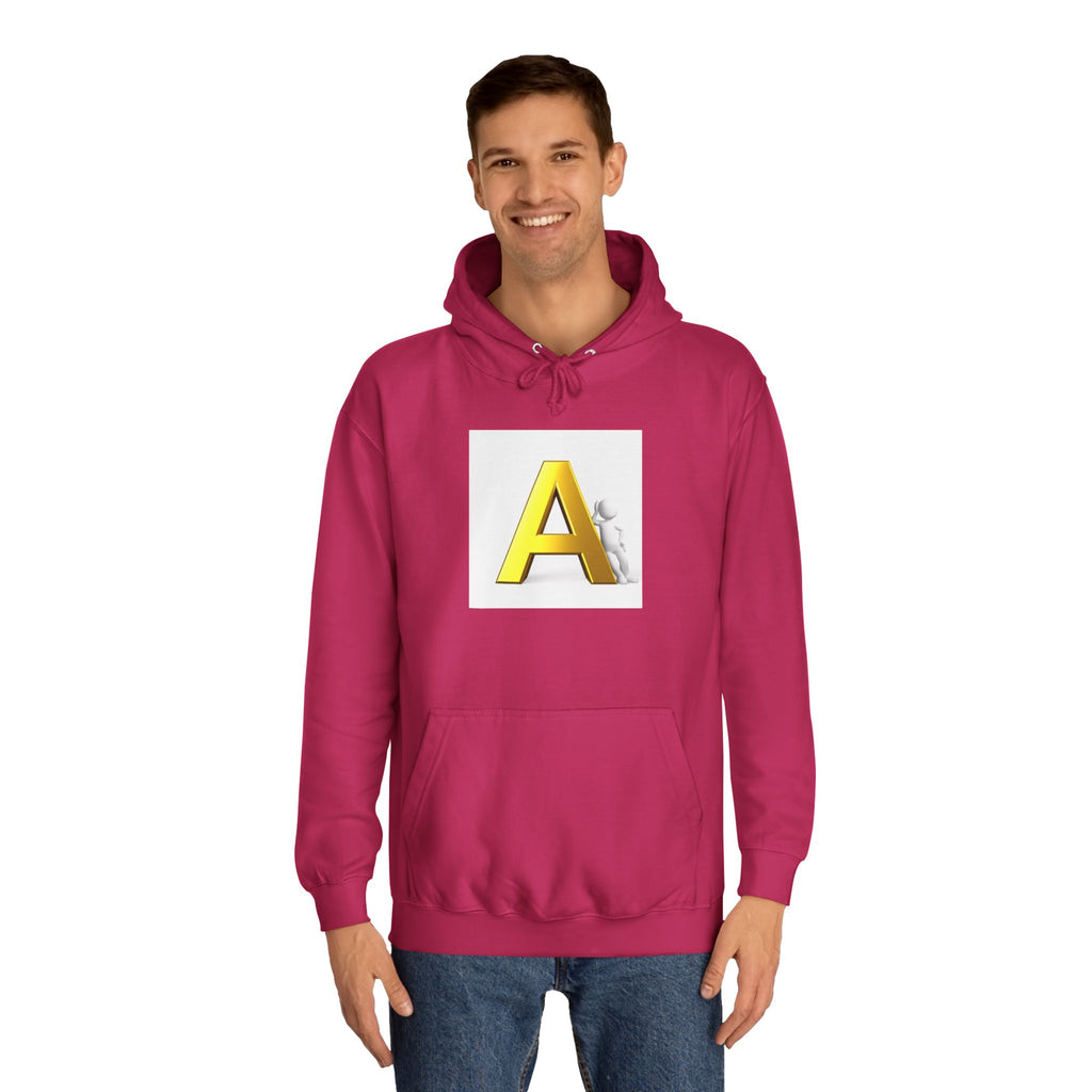 Gold 3D Letter A Hoodie | Monogram Initial A sweatshirt