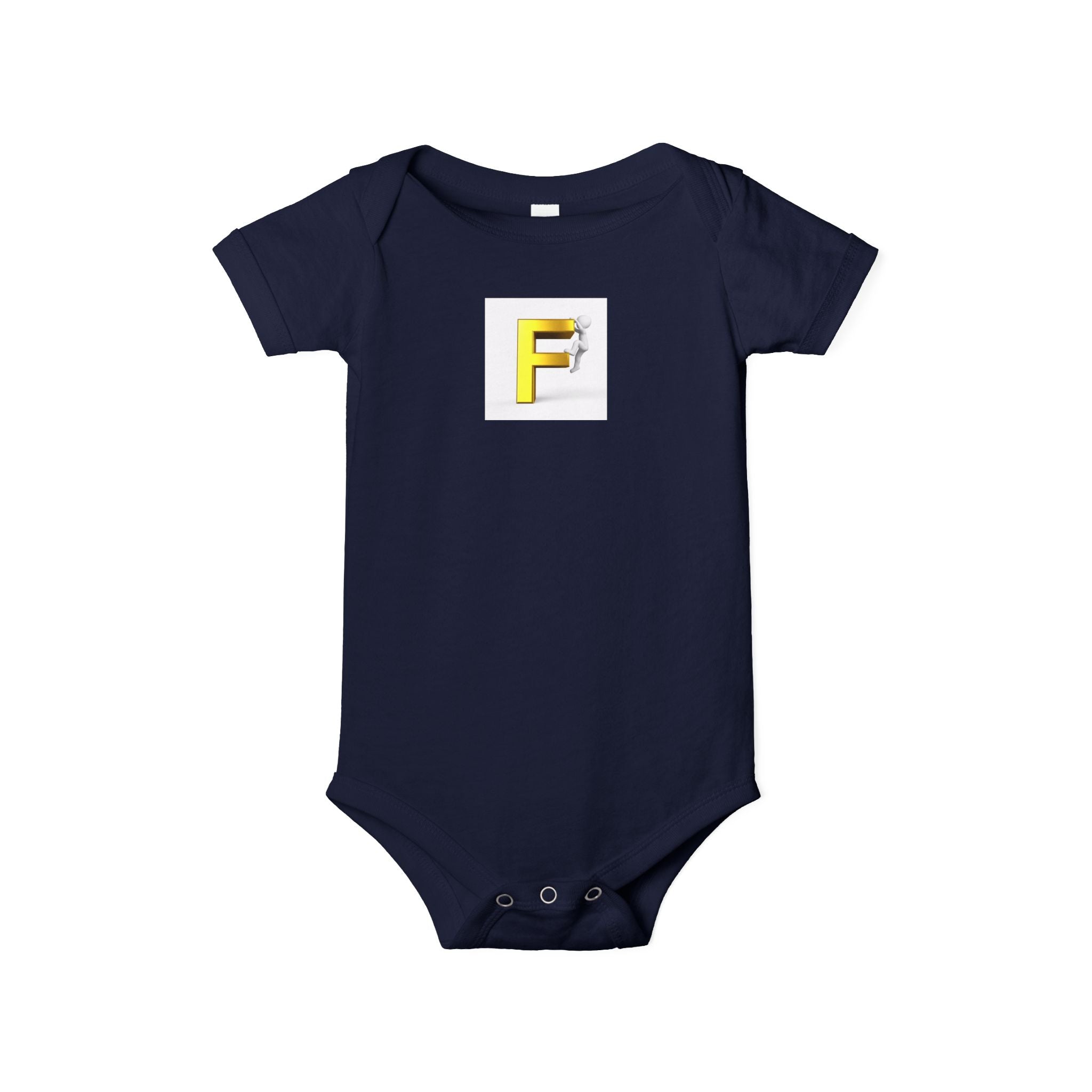 Grenouillère Bébé Initiale F Jaune | Body Monogramme Bébé