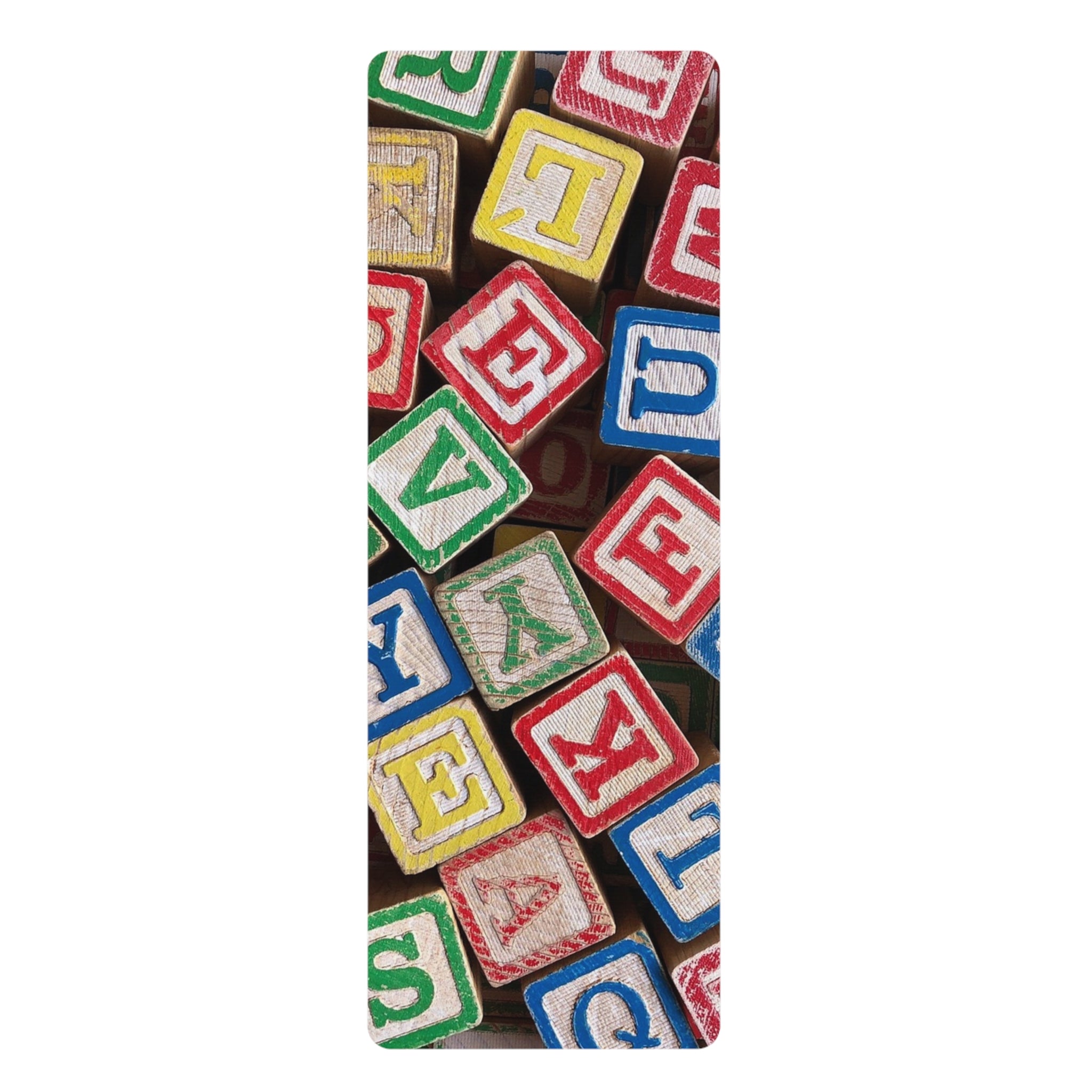 Colorful Alphabet Blocks Rubber Yoga Mat | Kids ABC Pattern, Non-Slip Exercise Mat