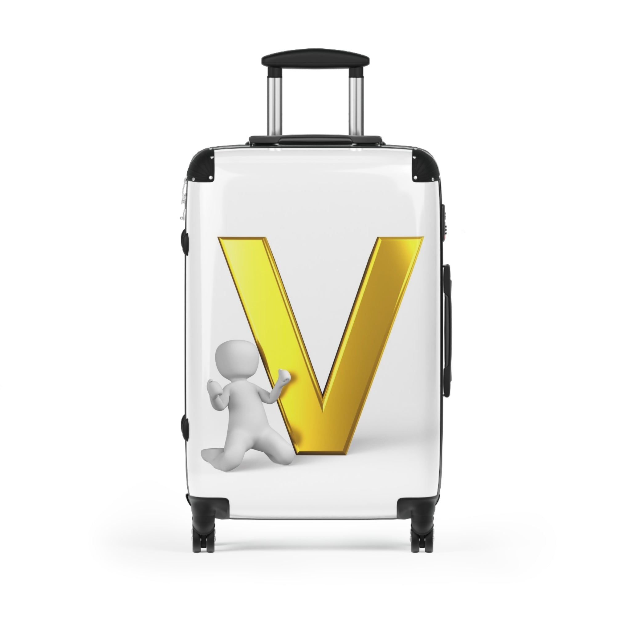 Gold Letter V Monogram Suitcase | Initial Luggage Cover