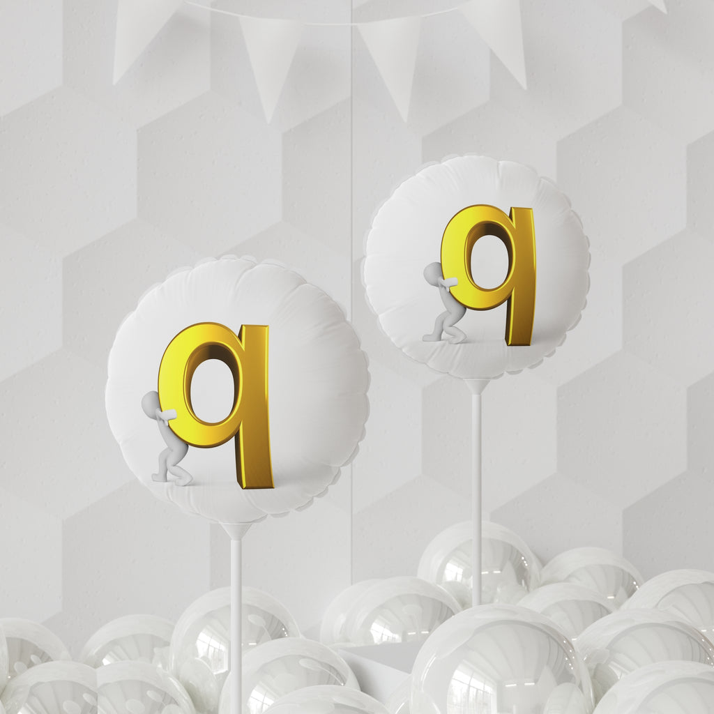 Gold Letter Q Balloon 11" Round or Heart-Shaped Balloon | Letter Q Foil Balloon