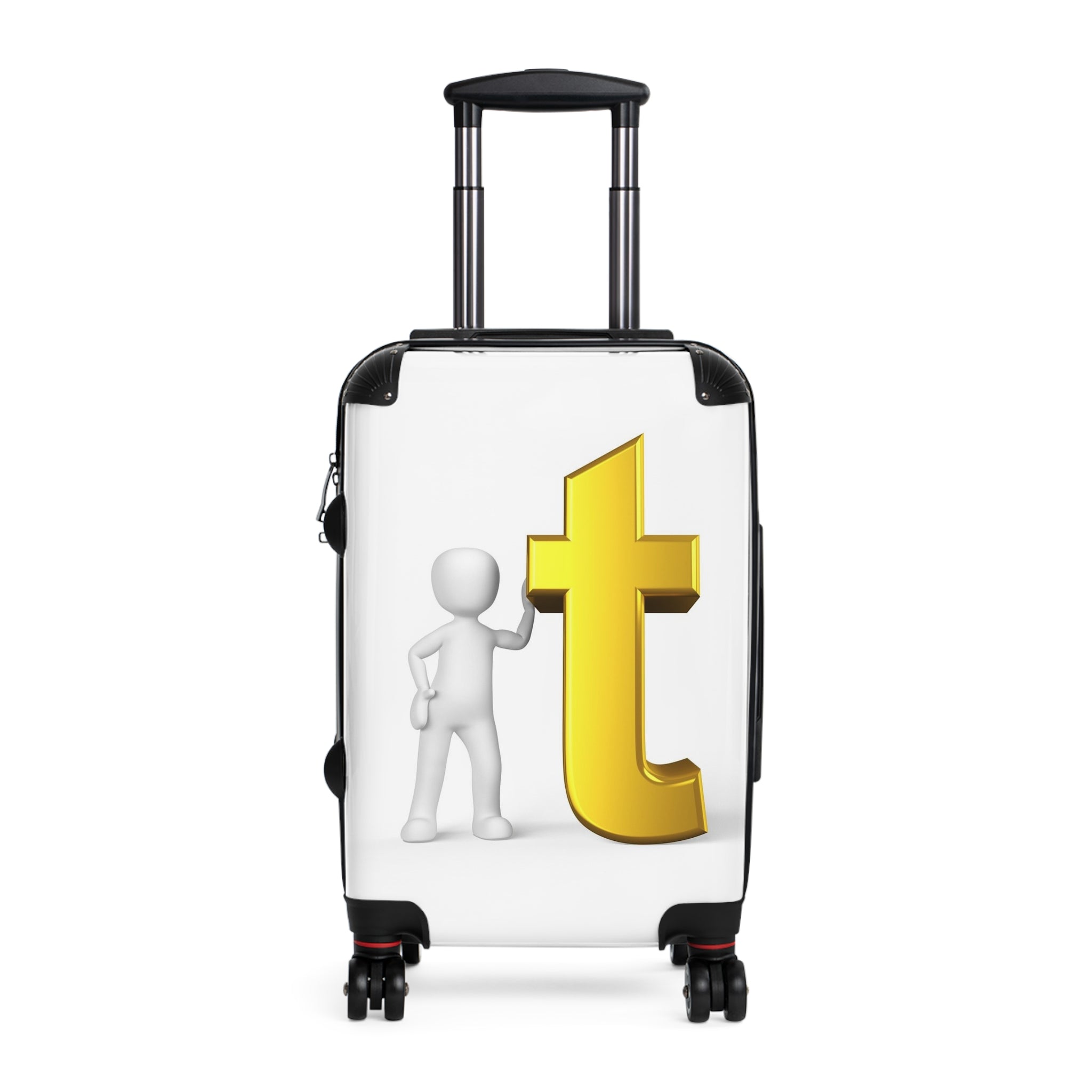 Yellow Letter T Graphic Suitcase | Personalized Monogram Luggage Cover