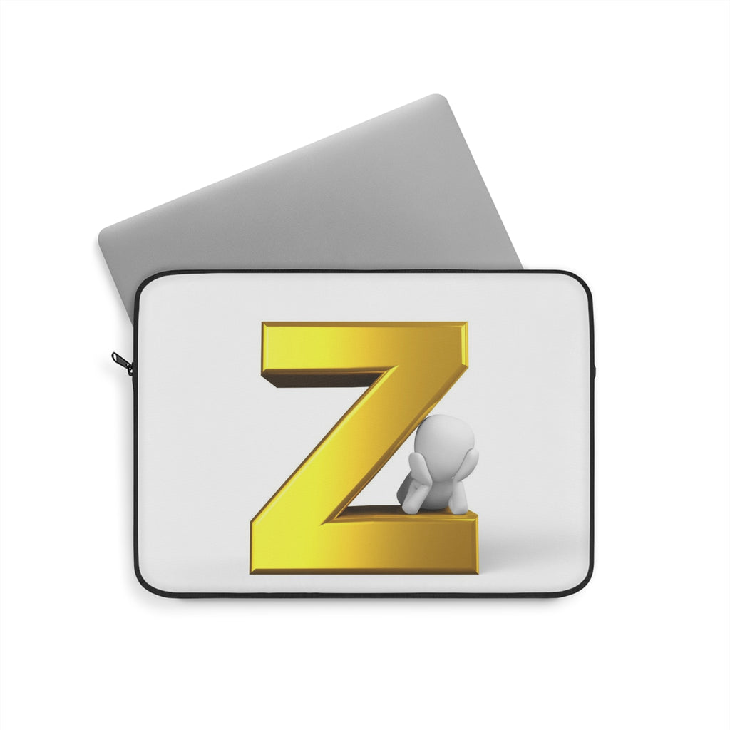Gold Letter Z Monogram Laptop Sleeve | Initial Z Sleeve