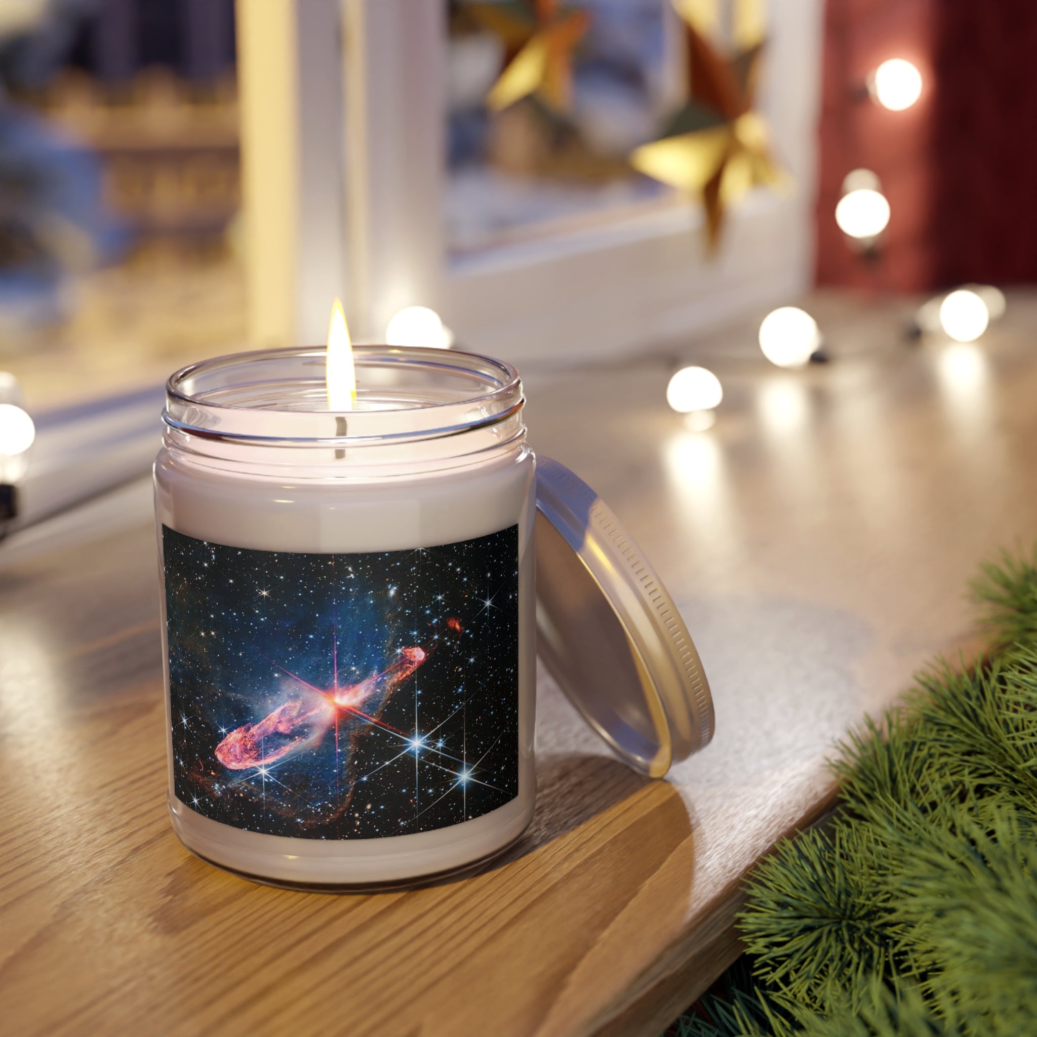 Bougie d'art cosmique Nébuleuse spatiale | Bougie en cire de soja