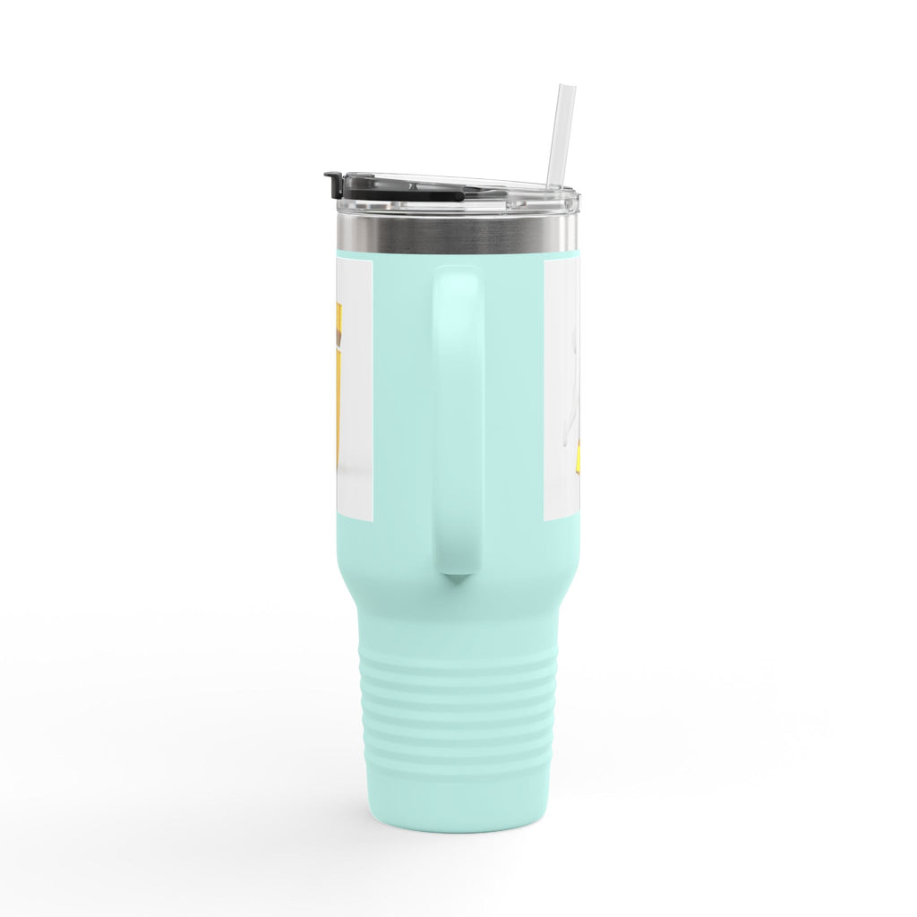 3D Stick Figure Pushing Letter J Travel Mug | 40oz Insulated Tumbler
