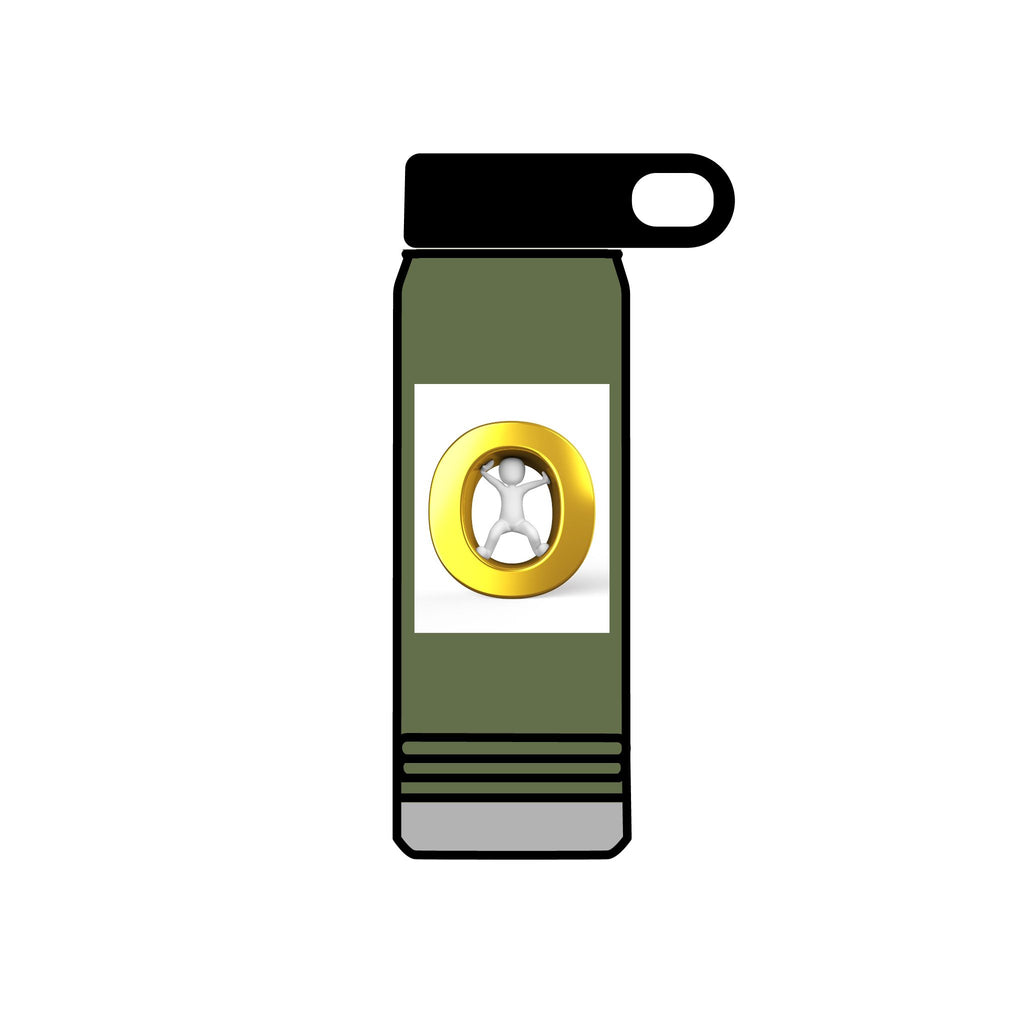Gold Letter O with Diamond Water Bottle | 20oz Stainless Steel Bottle