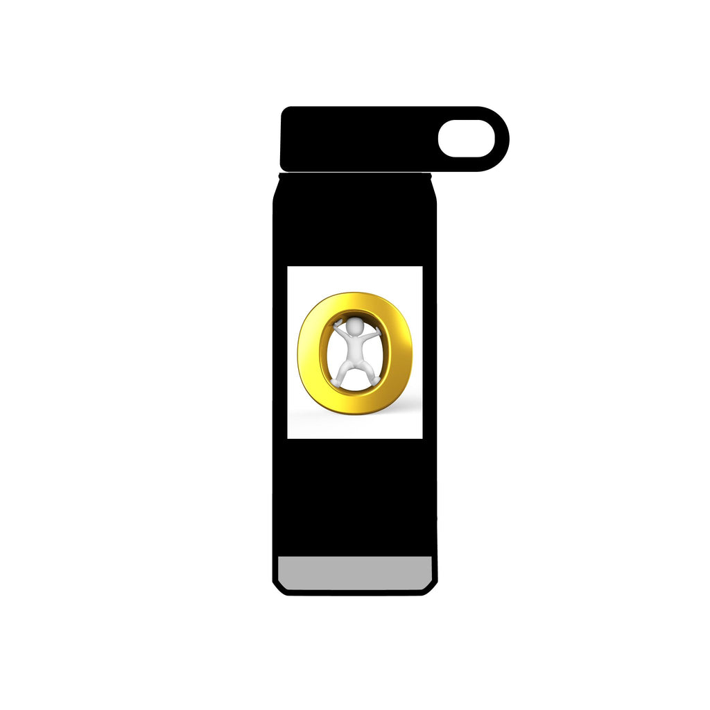 Gold Letter O with Diamond Water Bottle | 20oz Stainless Steel Bottle