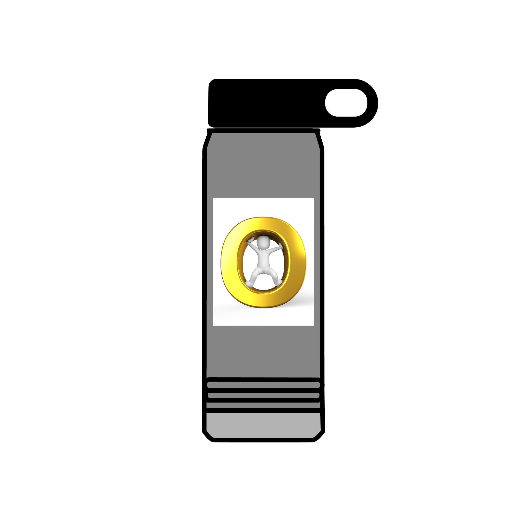 Gold Letter O with Diamond Water Bottle | 20oz Stainless Steel Bottle