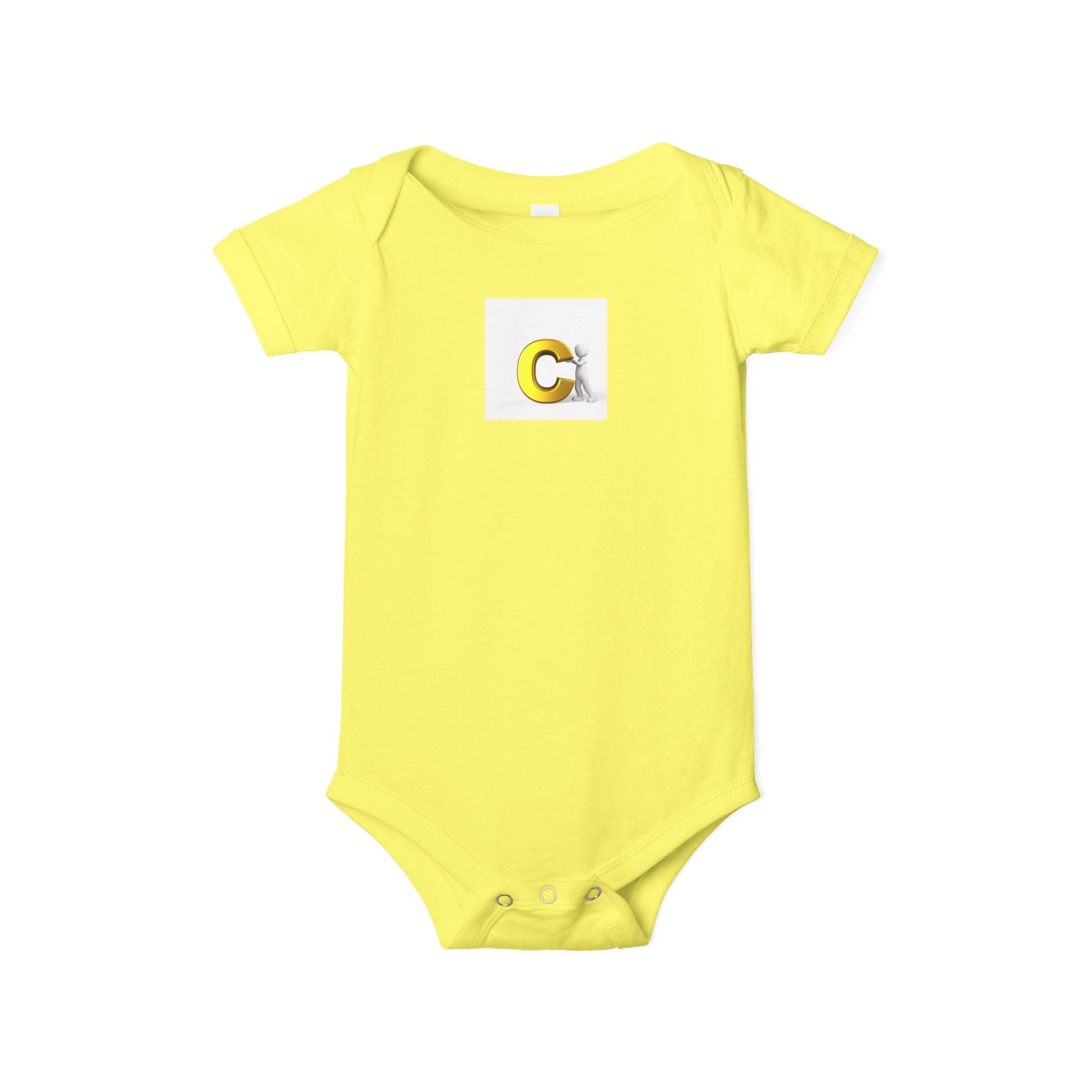 Body bébé une pièce Lettre C Poulet | Body de bébé monogramme initial