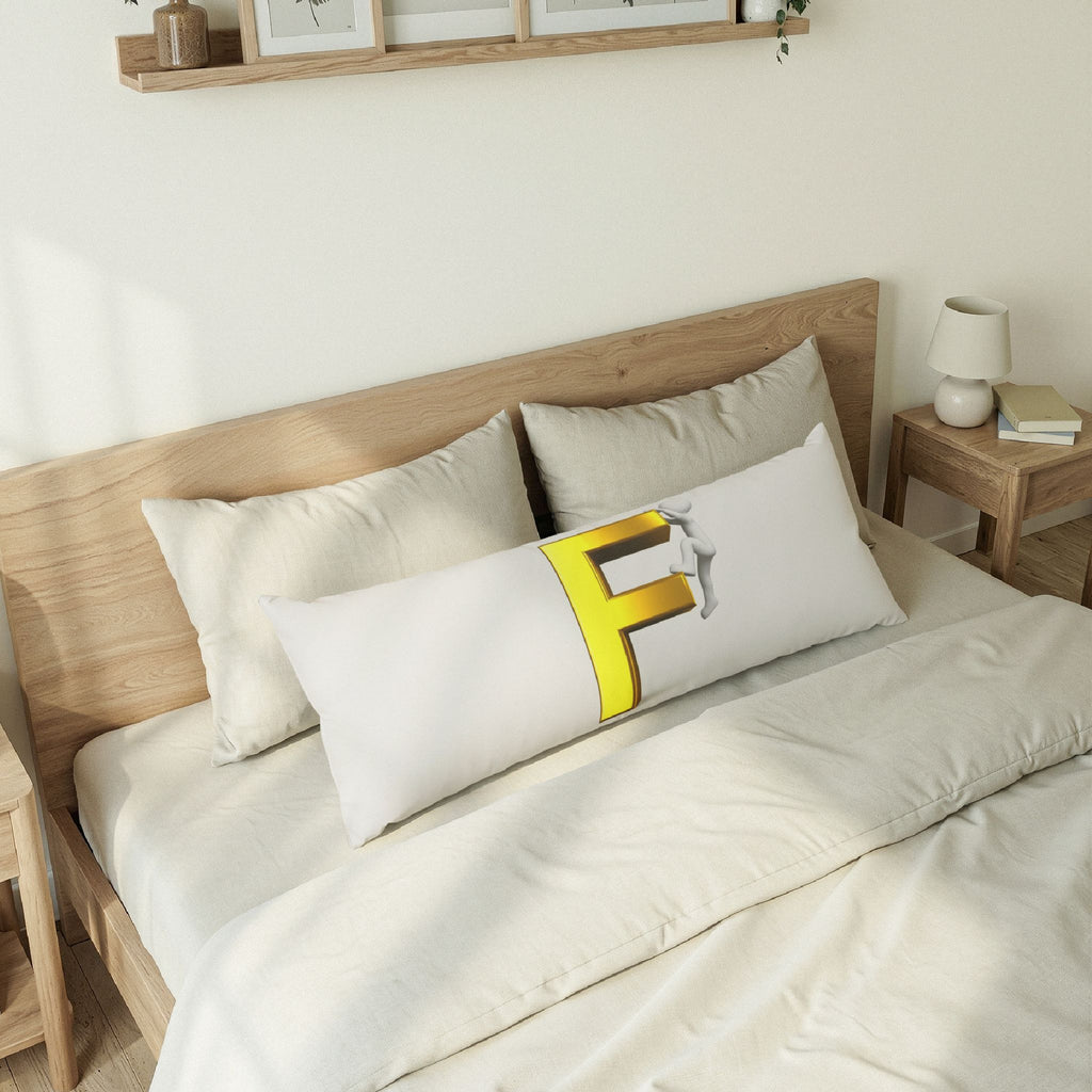 3D Letter F Climber Body Pillow | Monogram Initial Accent