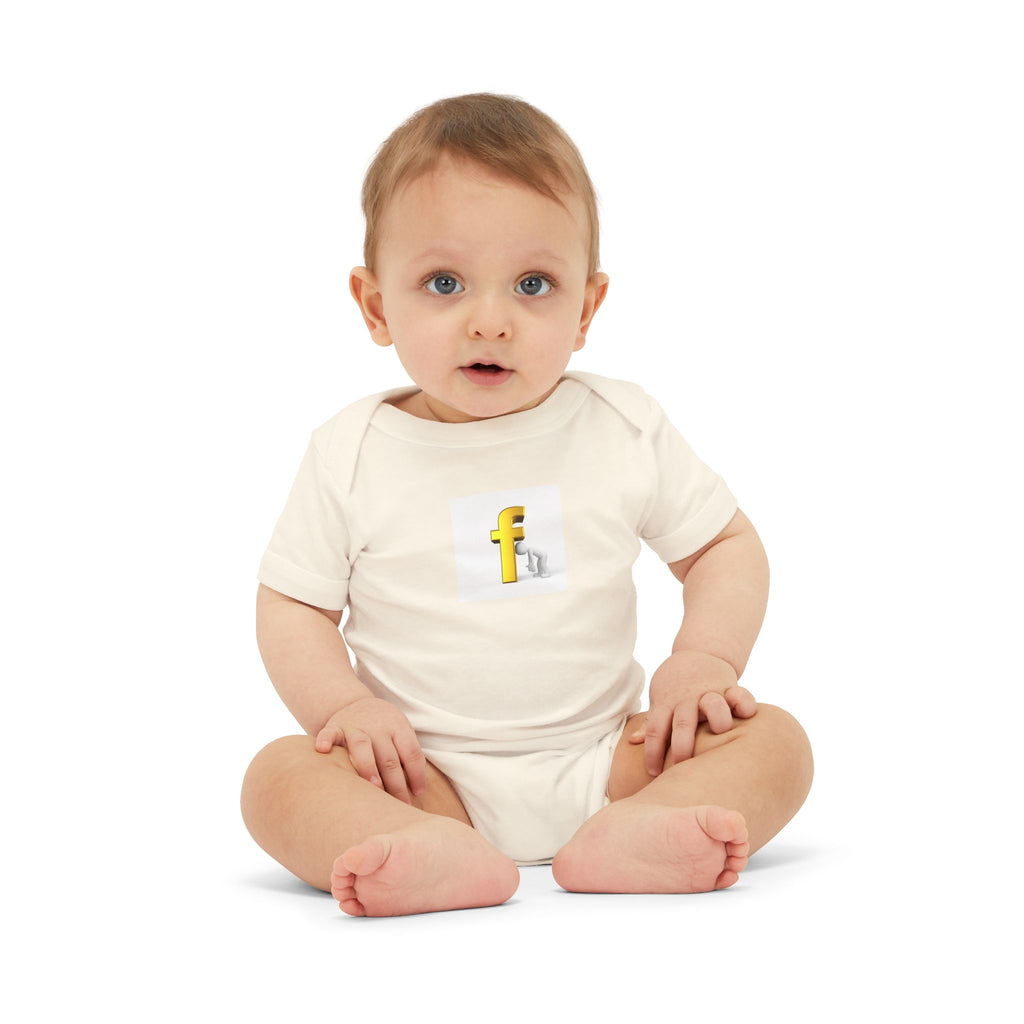 Yellow Letter F Initial Baby Onesie | Infant Jersey One Piece