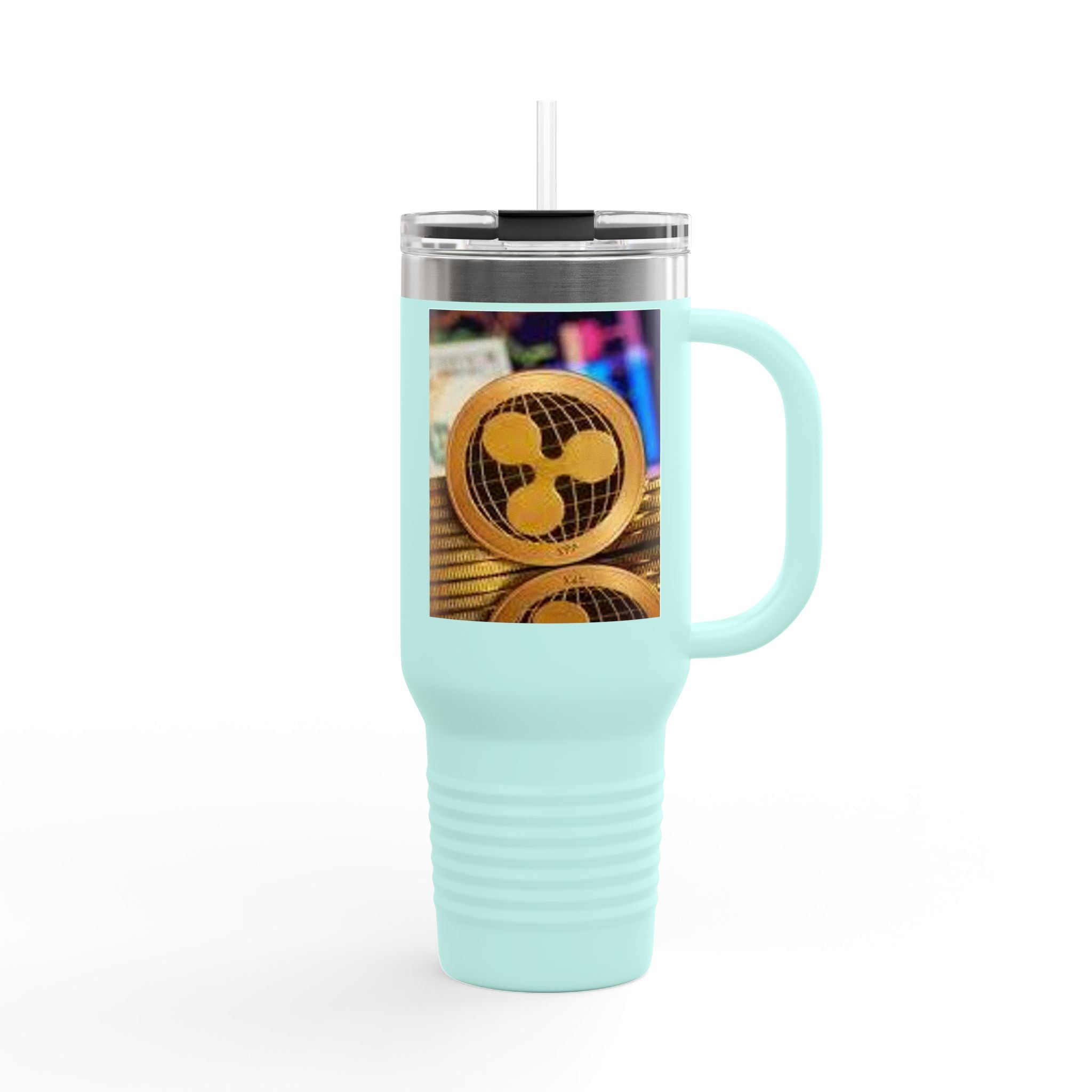 Ripple Crypto Coin Stack Insulated Travel Mug | 40oz