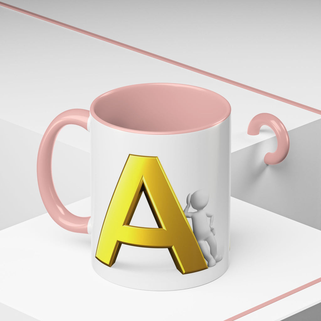 Gold Buchstabe A Tasse mit Initialen | Monogramm Buchstabe A Tasse