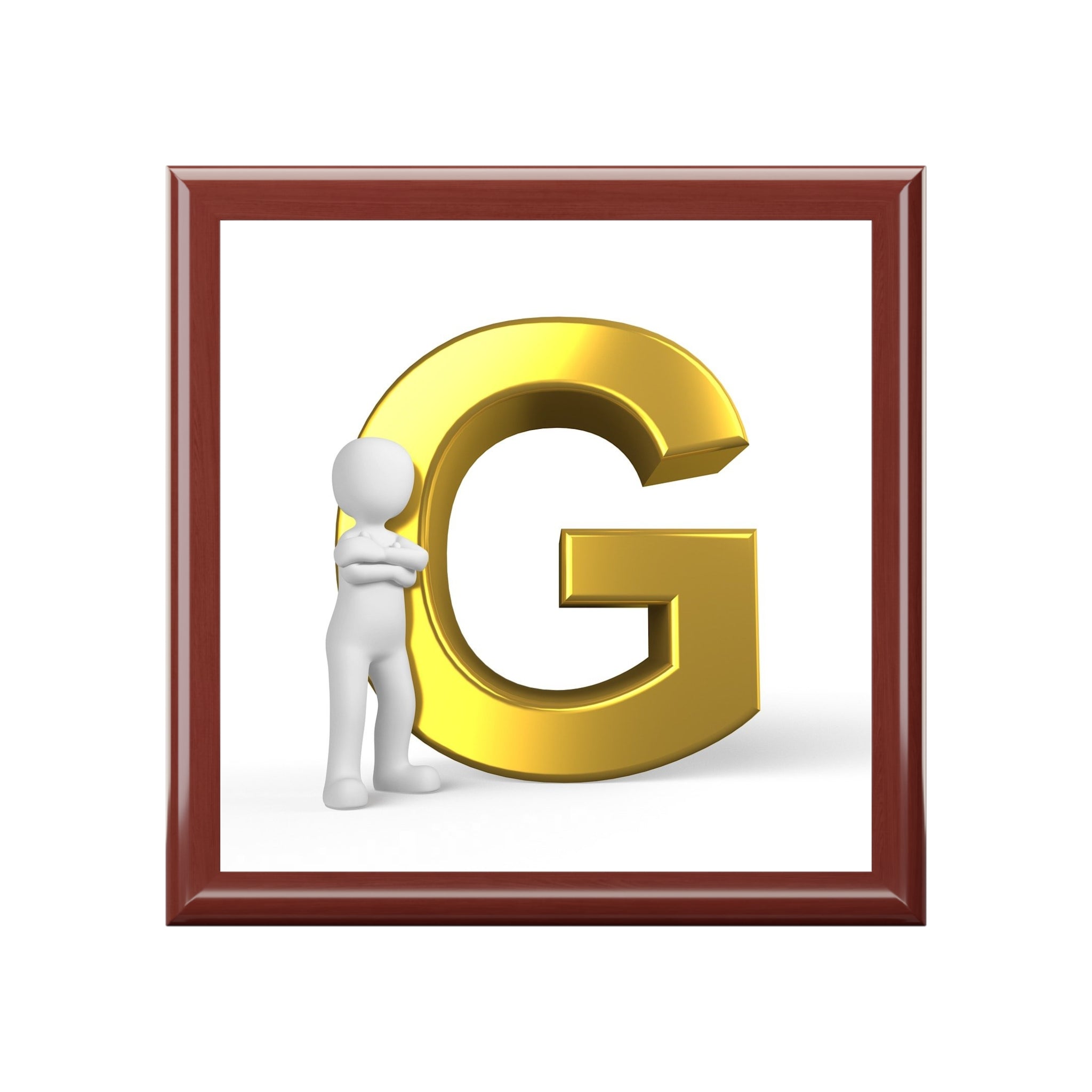 Boîte à bijoux monogramme lettre G dorée | Boîte à souvenirs initiale