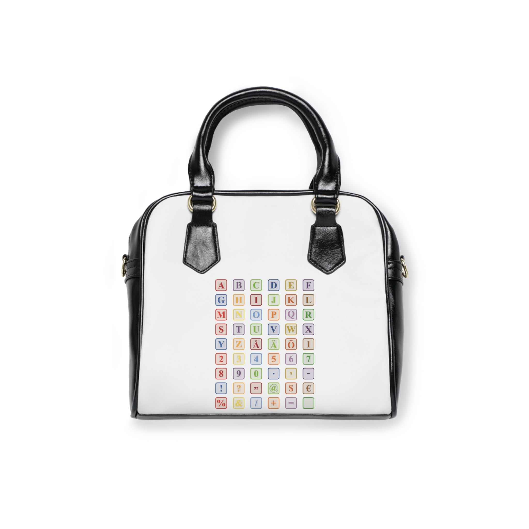 Alphabet Blocks Shoulder Bag | Colorful Letter Grid, Kids Pattern