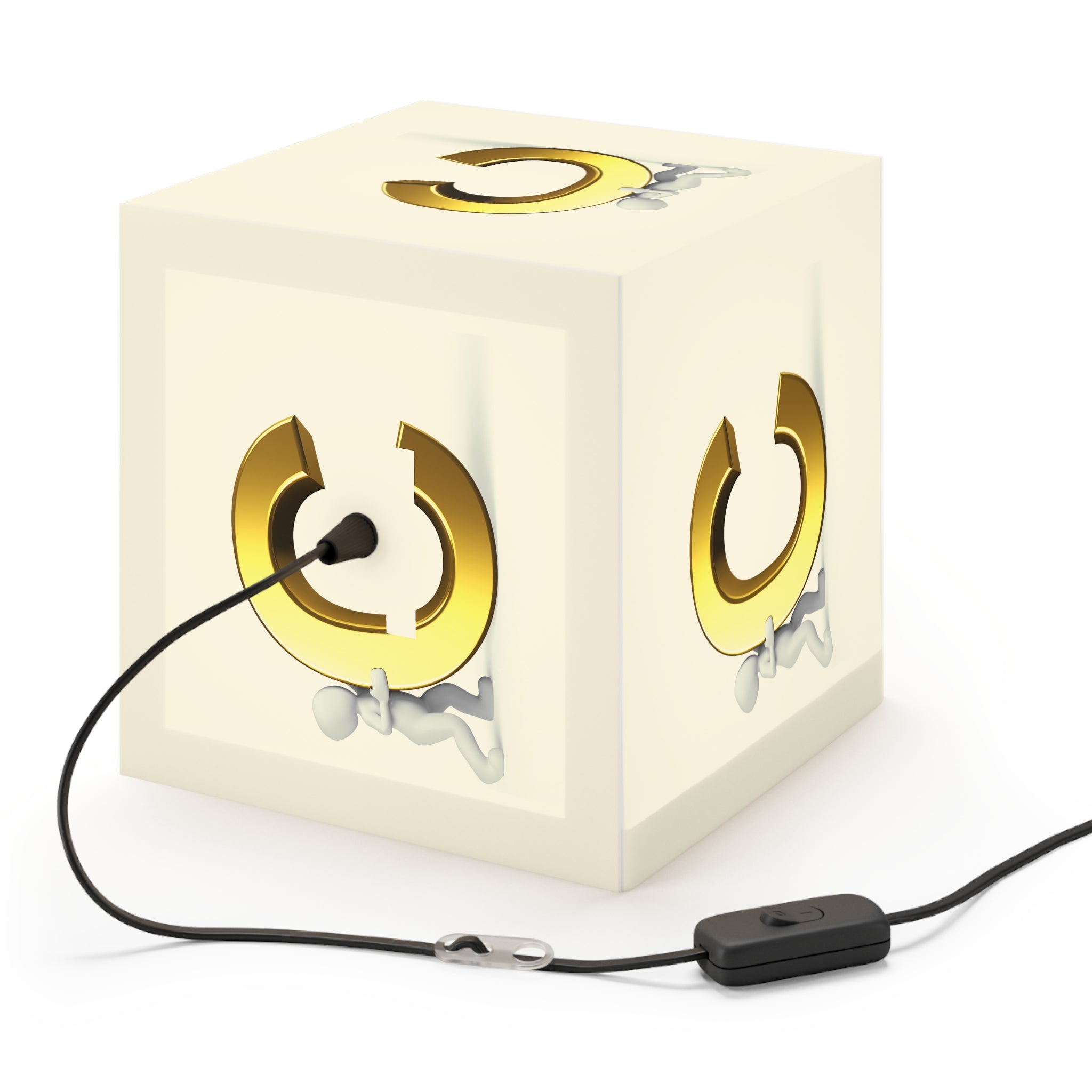 Gold Letter C Cube Lamp | Personalized Initial Light Cube