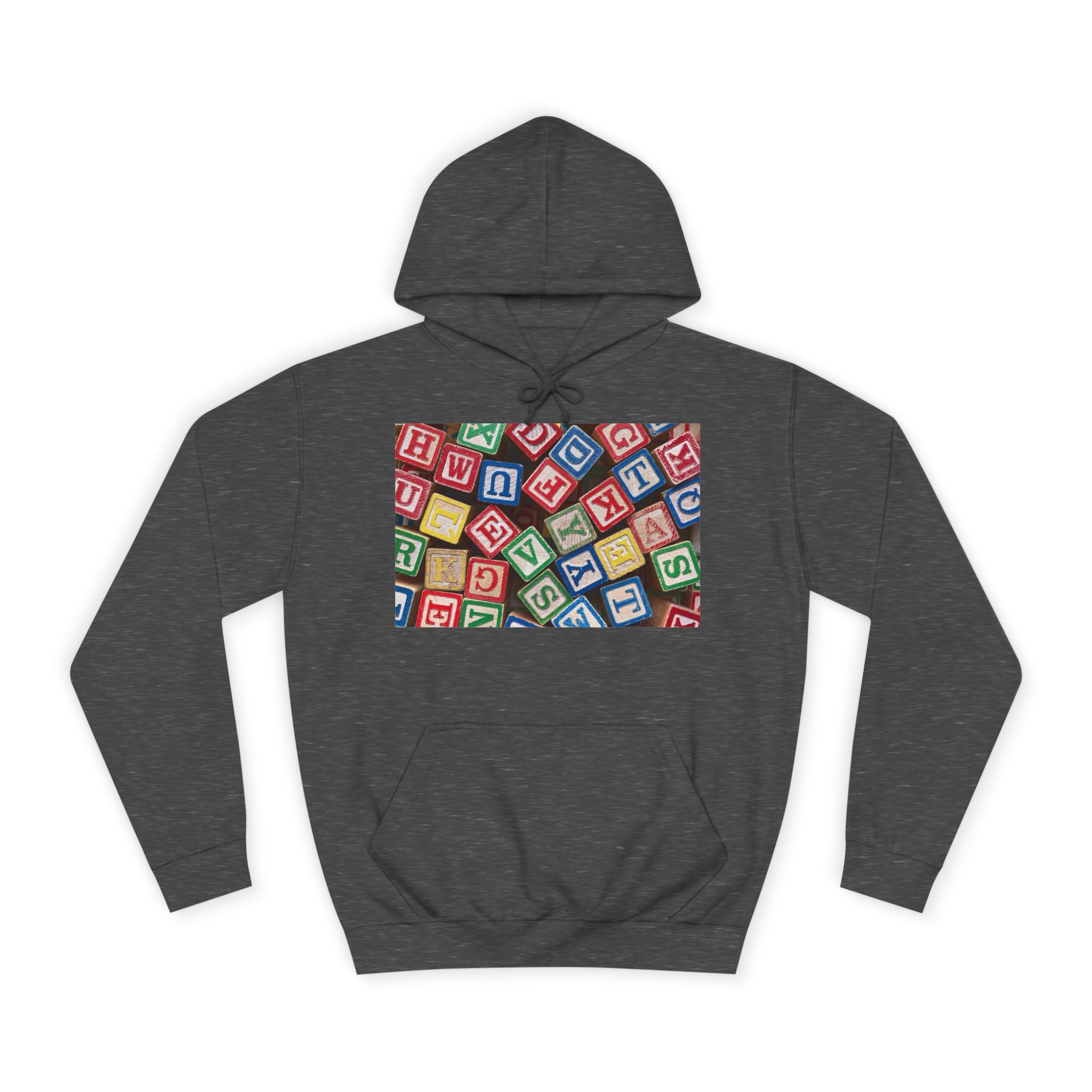 Sweat à capuche Blocs de l'Alphabet Colorés | Motif Blocs de Lettres pour Enfants