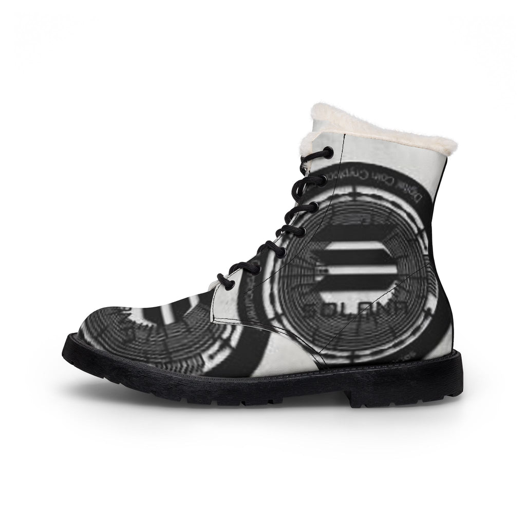 Solana Cryptocurrency | Men's Fur and Leather Boots