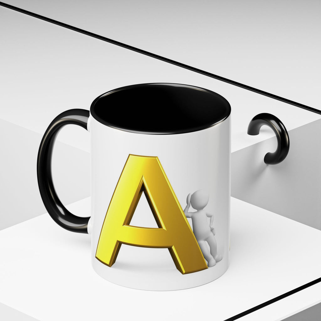 Gold Buchstabe A Tasse mit Initialen | Monogramm Buchstabe A Tasse