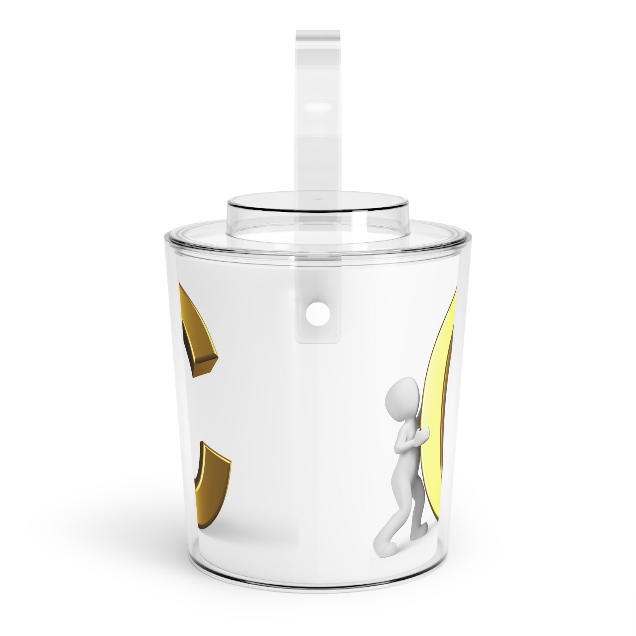 Gold Letter C Design Ice Bucket | Acrylic Ice Bucket with Tongs