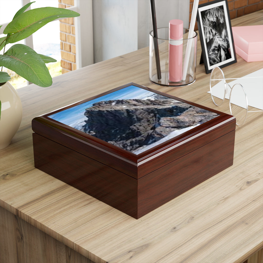 Rock Mountain Peak Jewelry Box | Scenic Alpine Landscape Keepsake