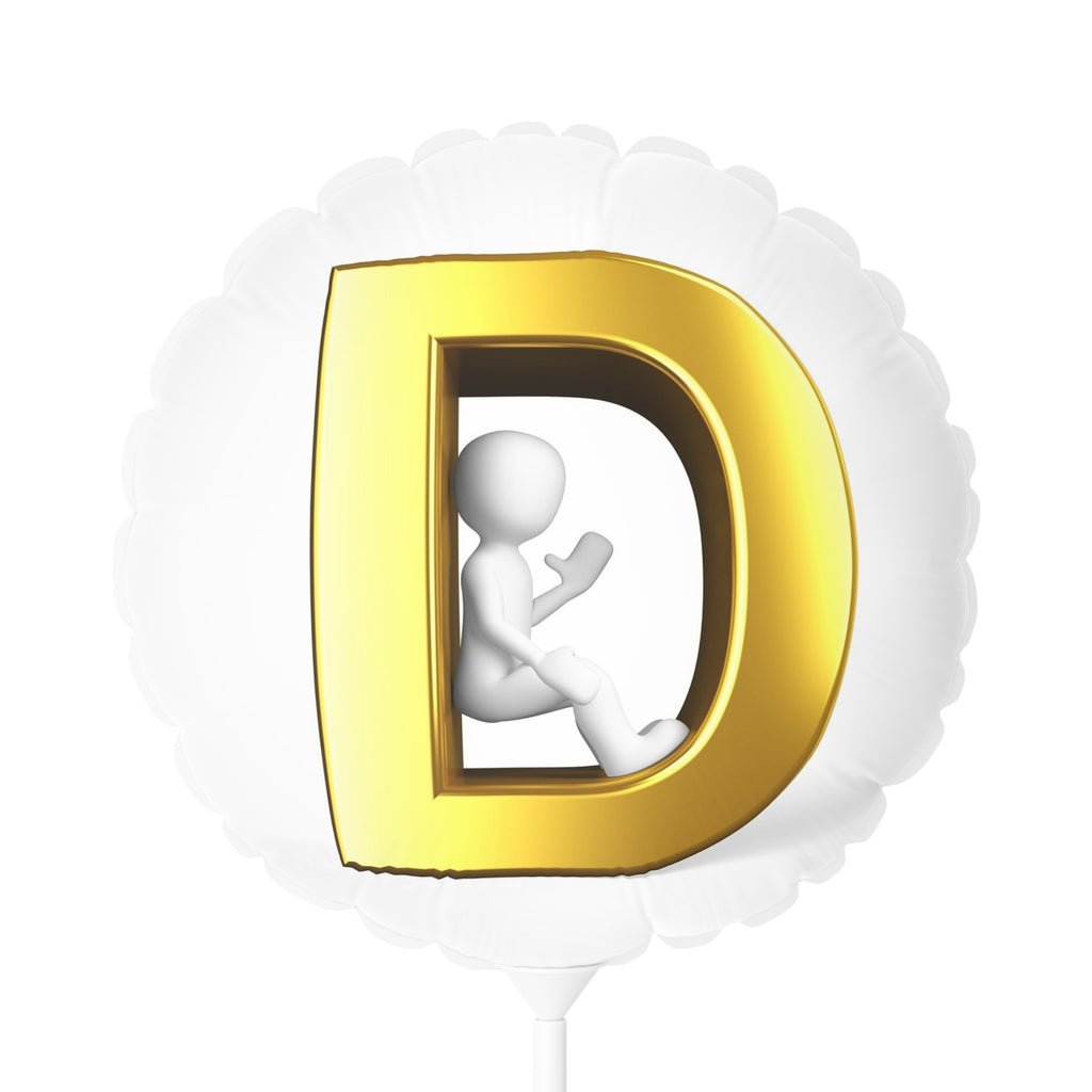 Gold Letter D Balloon 11" Mylar Balloon