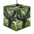Sunlit Oak Tree Light Cube Lamp | Nature Photography Pendant