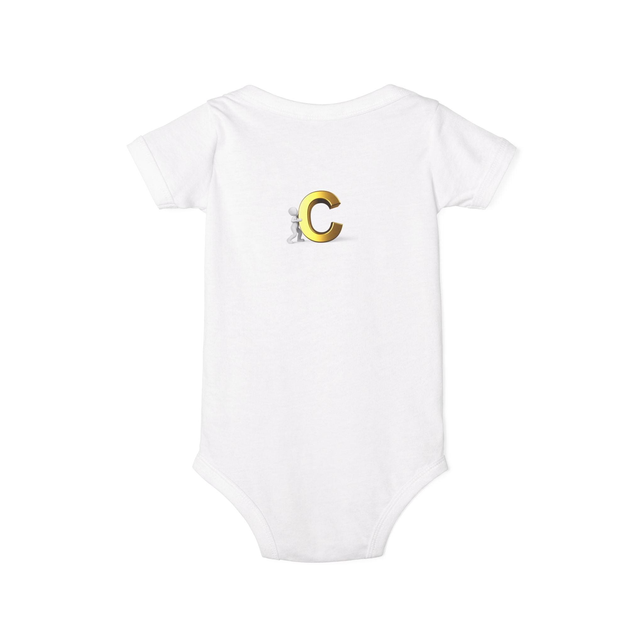 Gold Letter C Monogram Infant Onesie | Baby Bodysuit Initial
