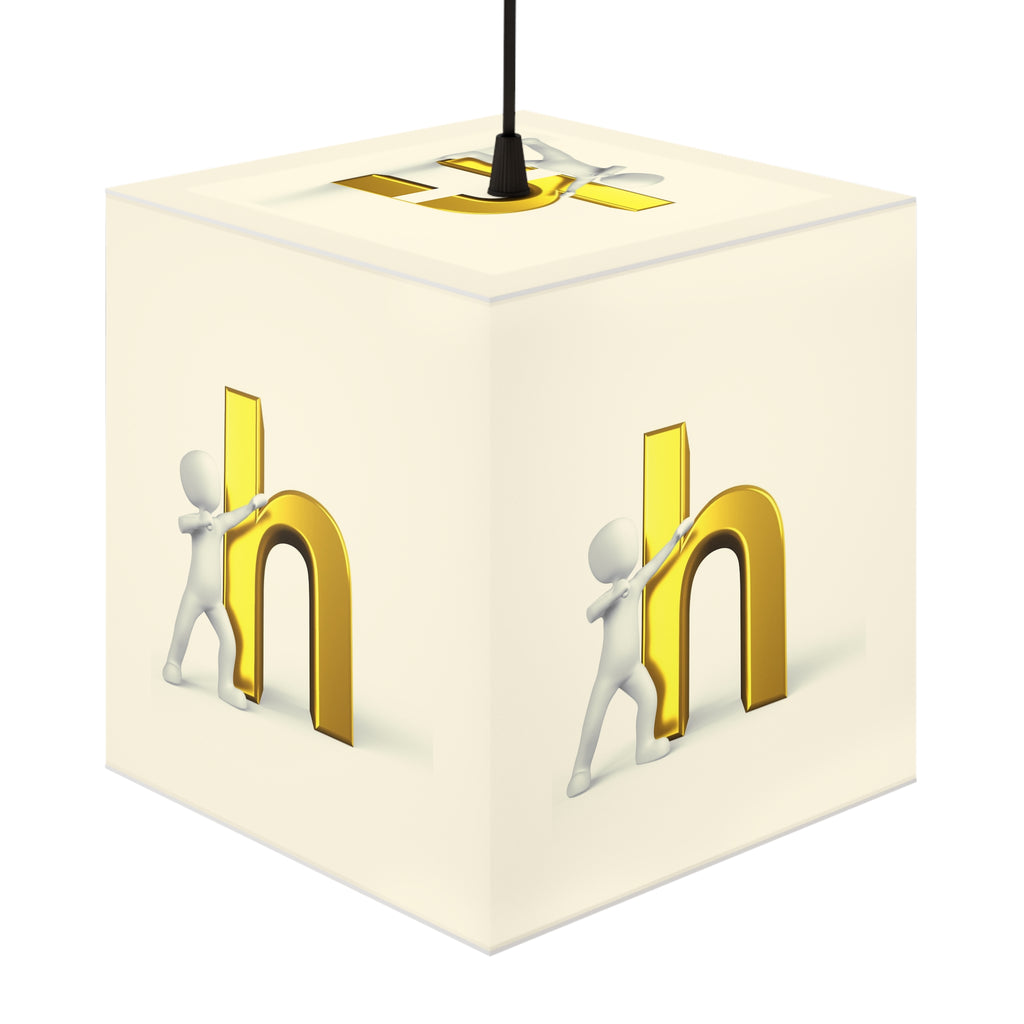 3D Figure Hugging Gold Letter H Light Cube Lamp | Kids Room Nightlight