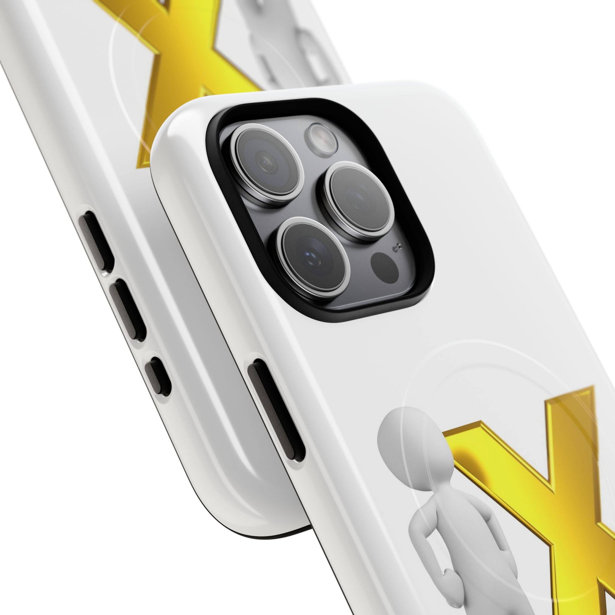 Gold X with 3D Figure iPhone Case | Tough Magnetic Case