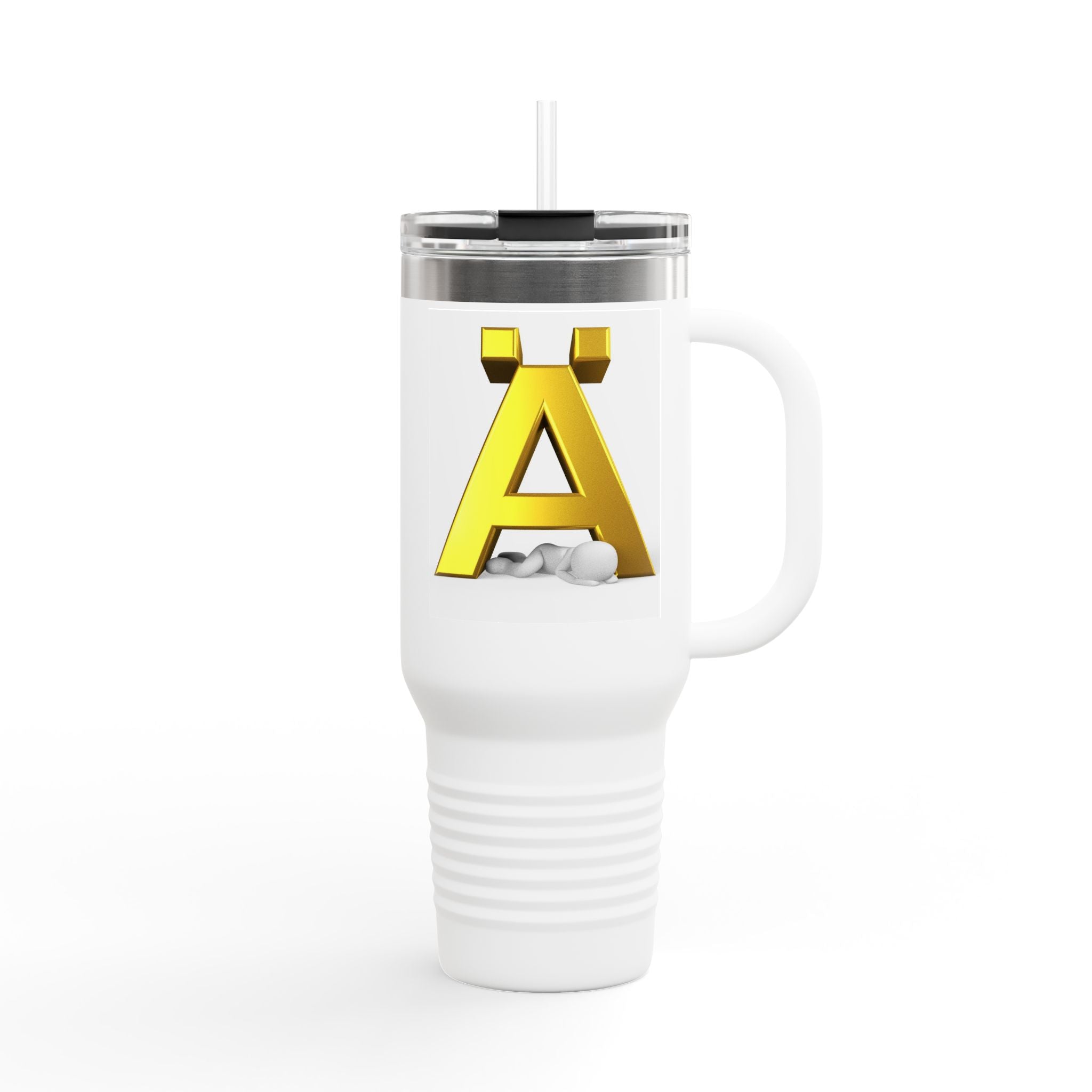 Gold 3D Letter A Mug | 40oz Insulated Travel Mug