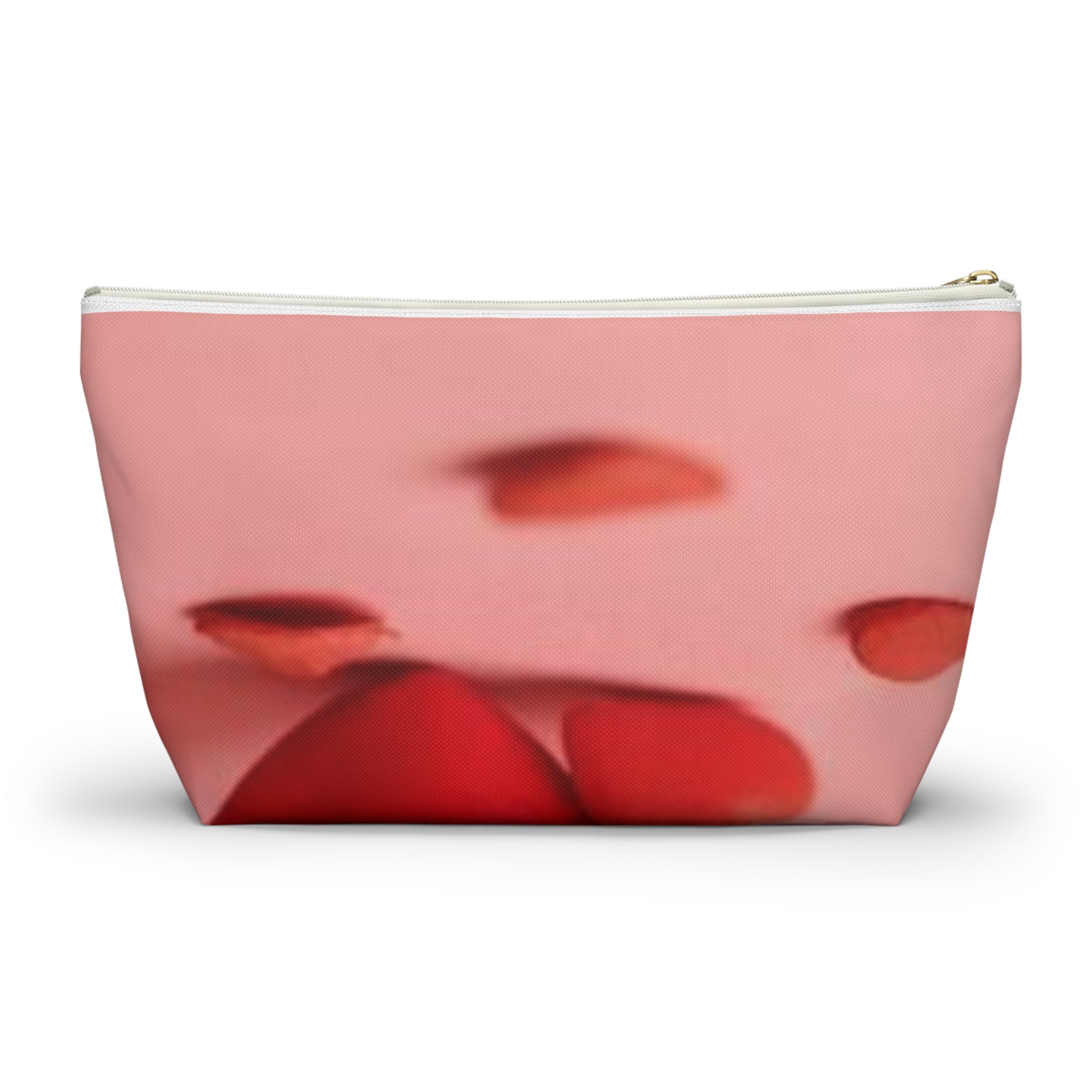 Red Hearts Petals Accessory Pouch