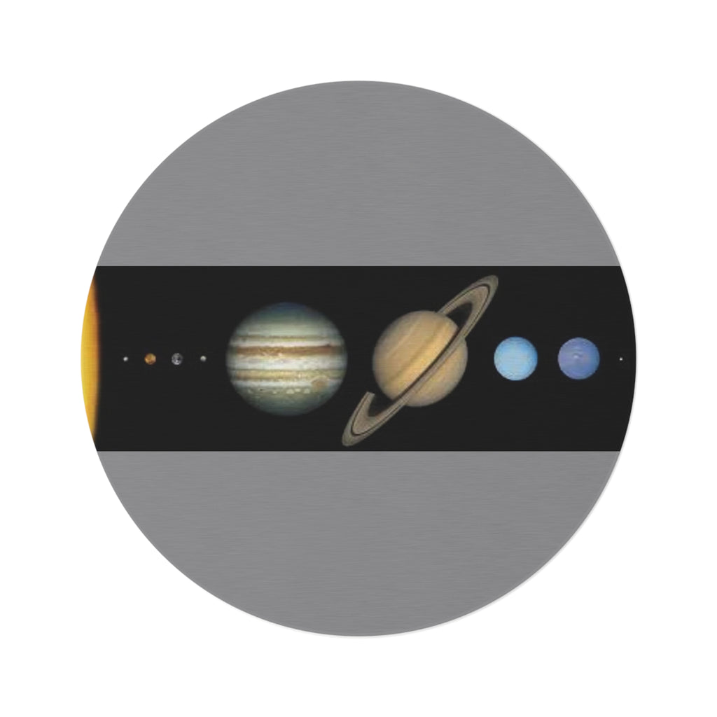 Solar System Planets Round Rug | Planetary Space Nursery Decor