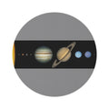 Solar System Planets Round Rug | Planetary Space Nursery Decor