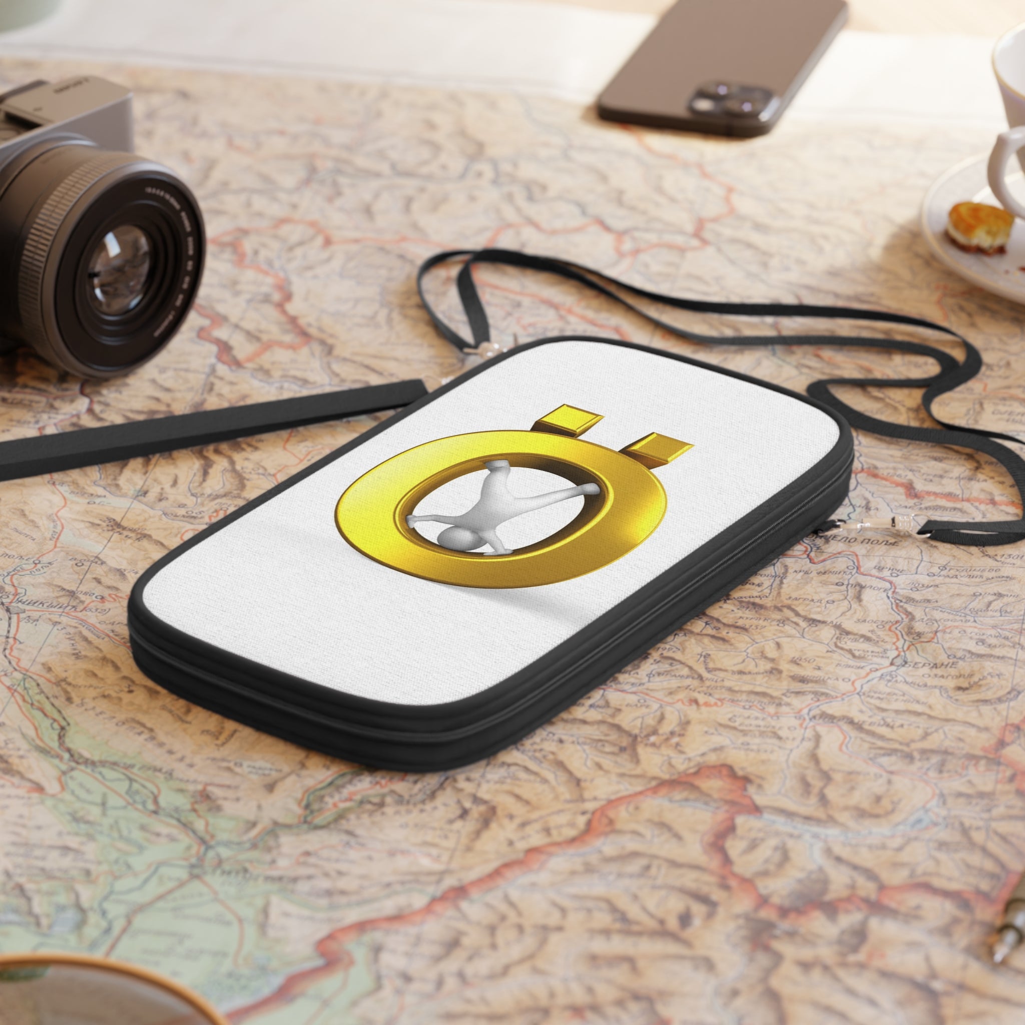 Gold Letter Ö with Cartoon Figure Passport Wallet | Travel Accessory