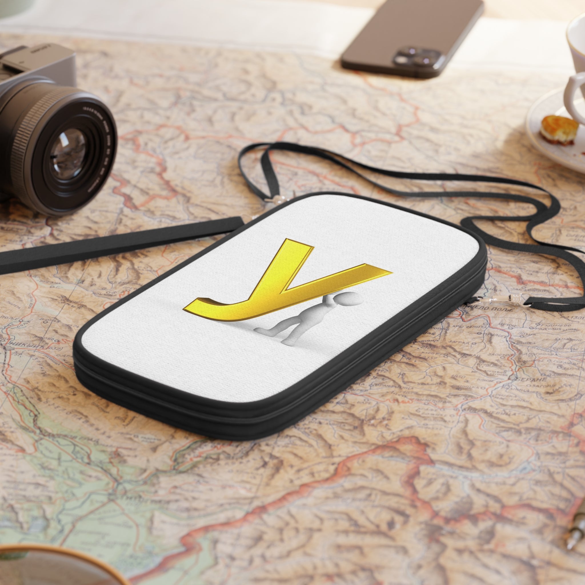 Yellow Letter Y Illustration Passport Wallet | Monogram Initial Travel Case