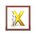 3D Gold X Initial Jewelry Box | Personalized Keepsake Box