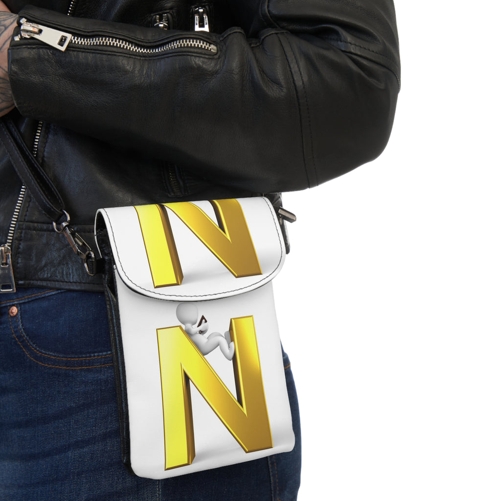 Yellow Letter N Monogram Small Cell Phone Wallet | Crossbody Phone Pouch