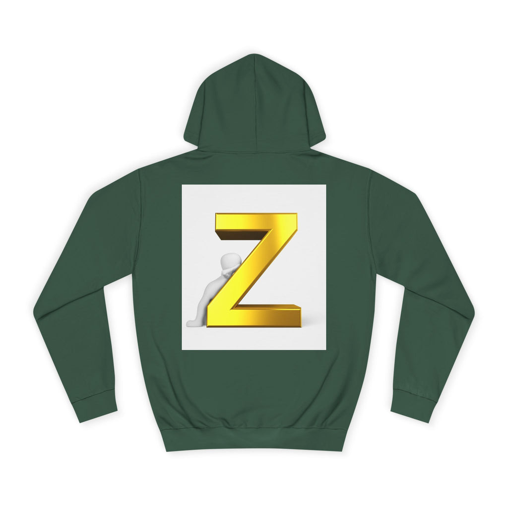 Gold 3D Letter Z Hoodie | Monogram Initial Sweatshirt